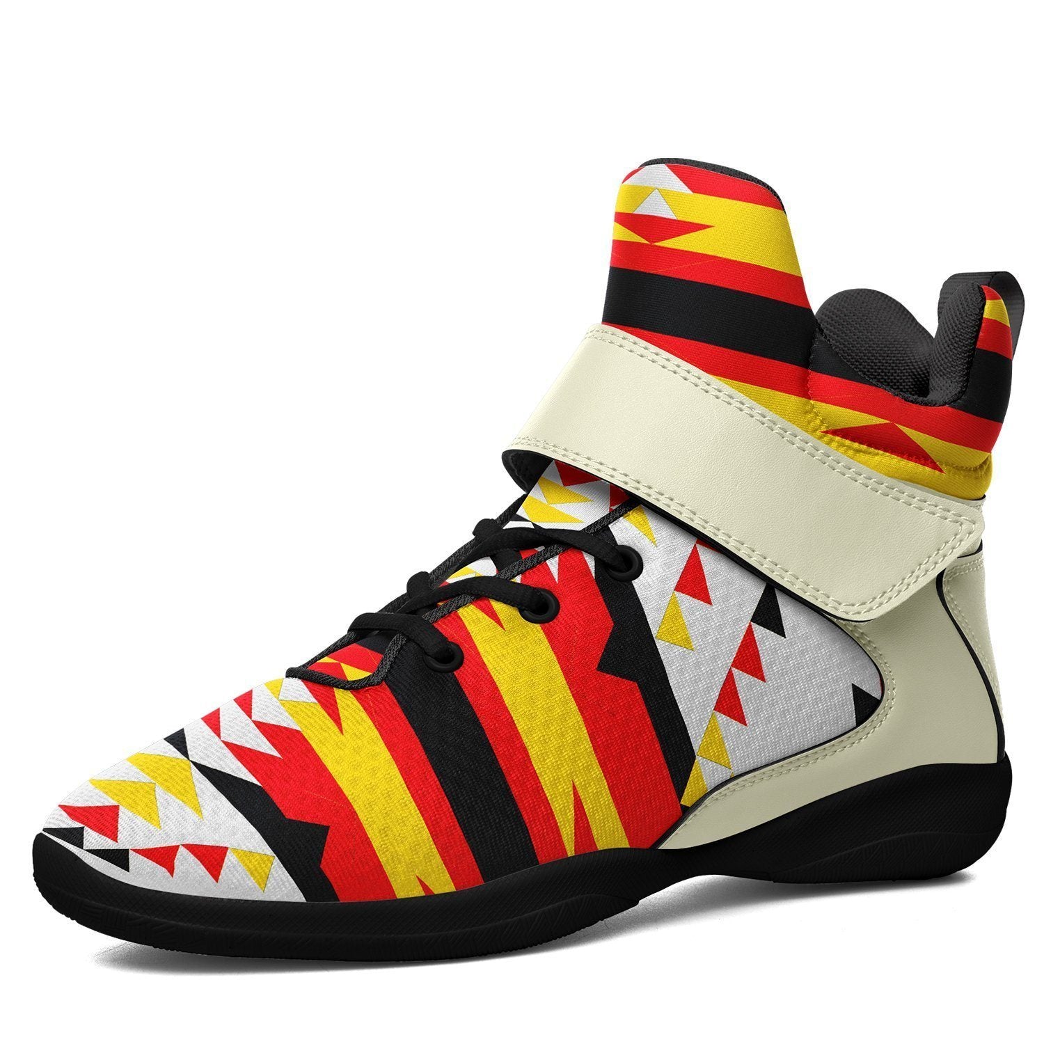 Visions of Peace Directions Kid's Ipottaa Basketball / Sport High Top Shoes 49 Dzine US Child 12.5 / EUR 30 Black Sole with Cream Strap