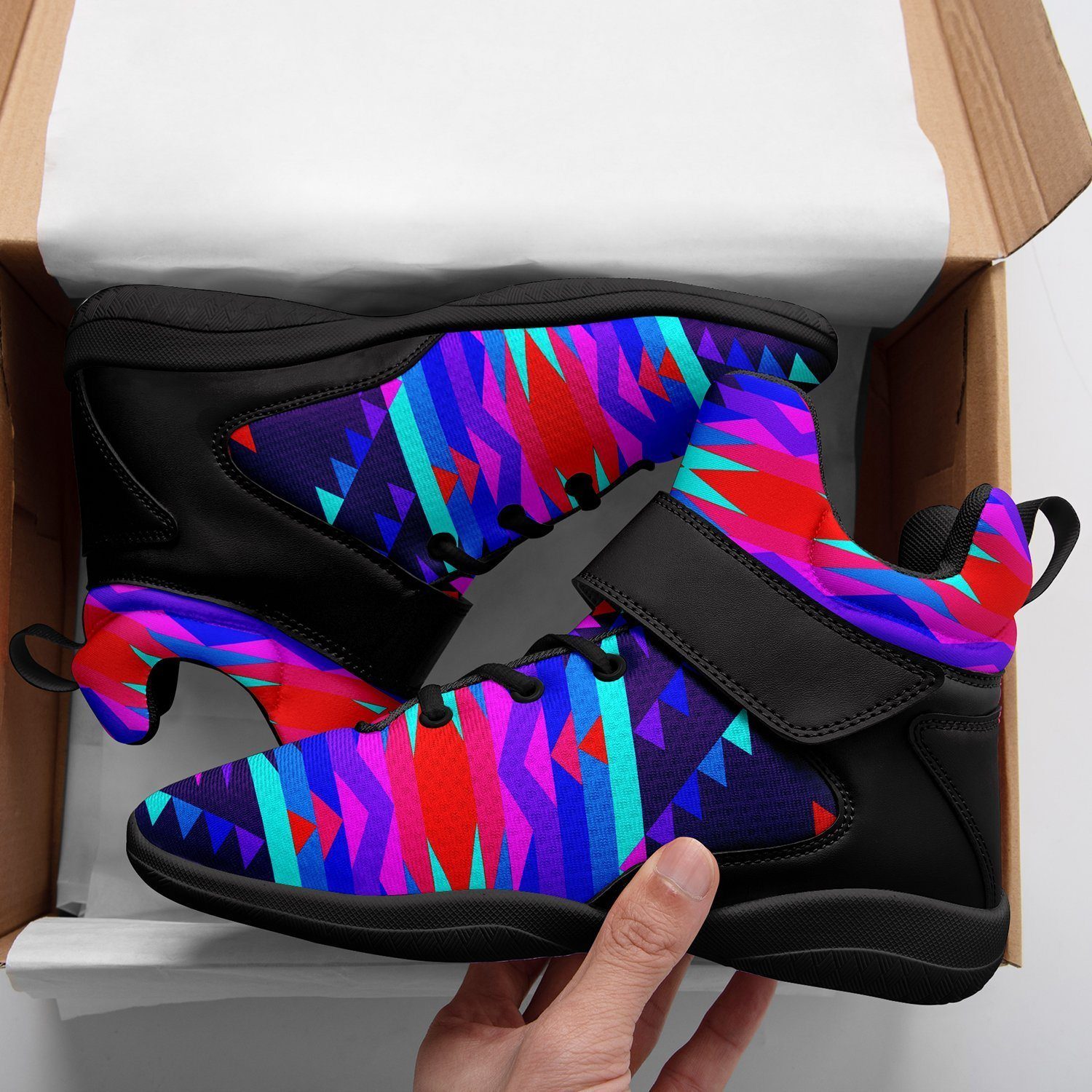 Visions of Peace Ipottaa Basketball / Sport High Top Shoes - Black Sole 49 Dzine