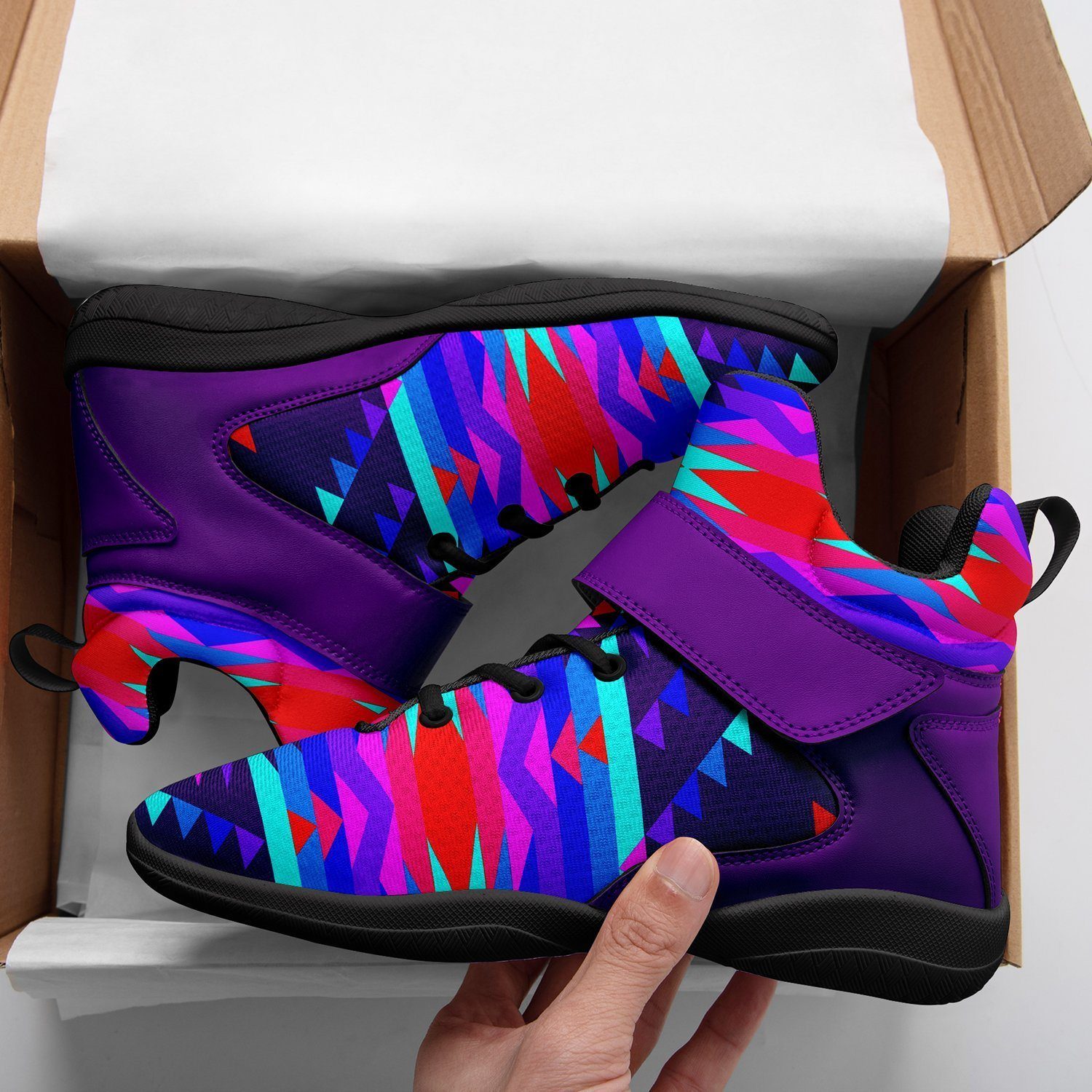 Visions of Peace Ipottaa Basketball / Sport High Top Shoes - Black Sole 49 Dzine
