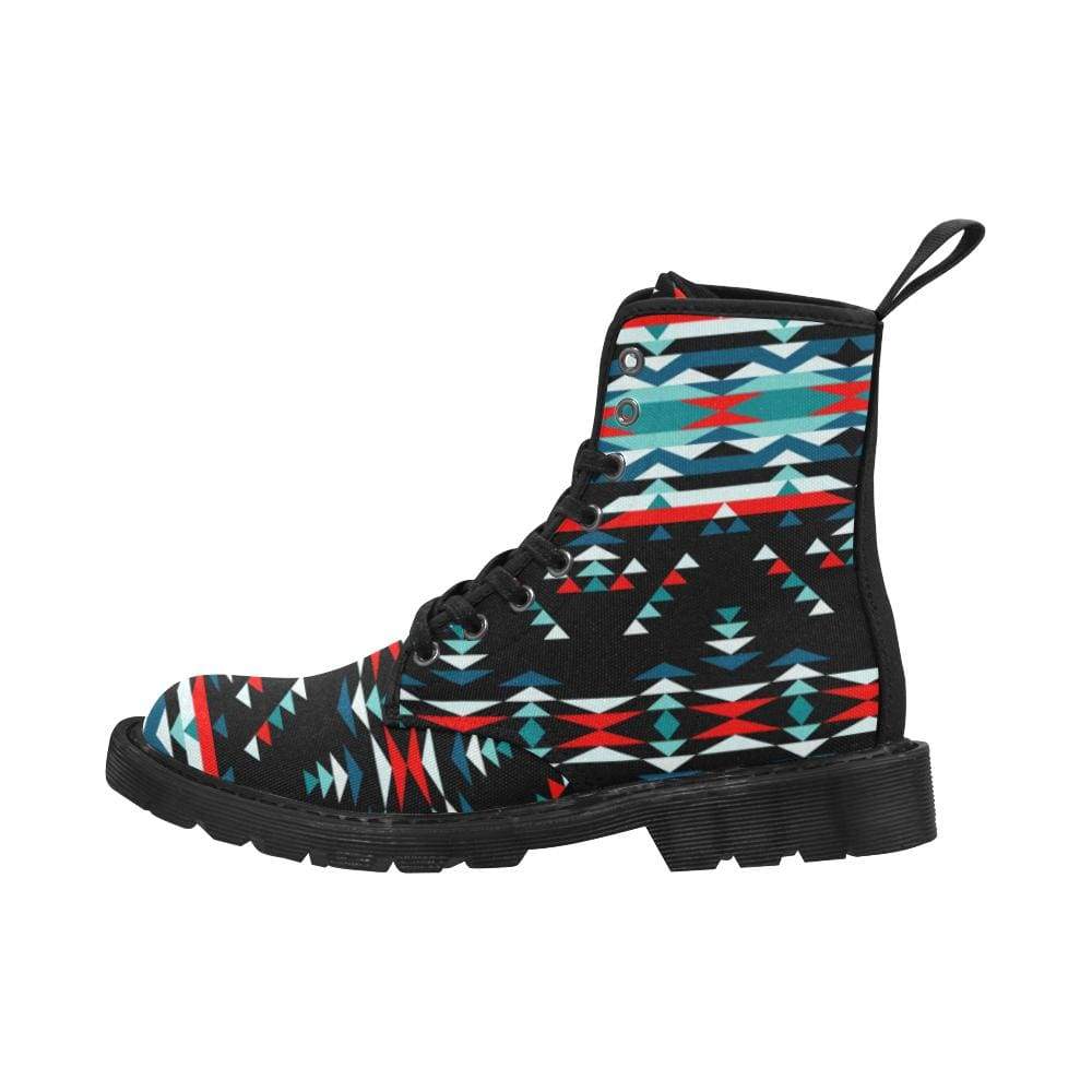 Visions of Peaceful Nights Boots for Men (Black) (Model 1203H) Martin Boots for Men (Black) (1203H) e-joyer