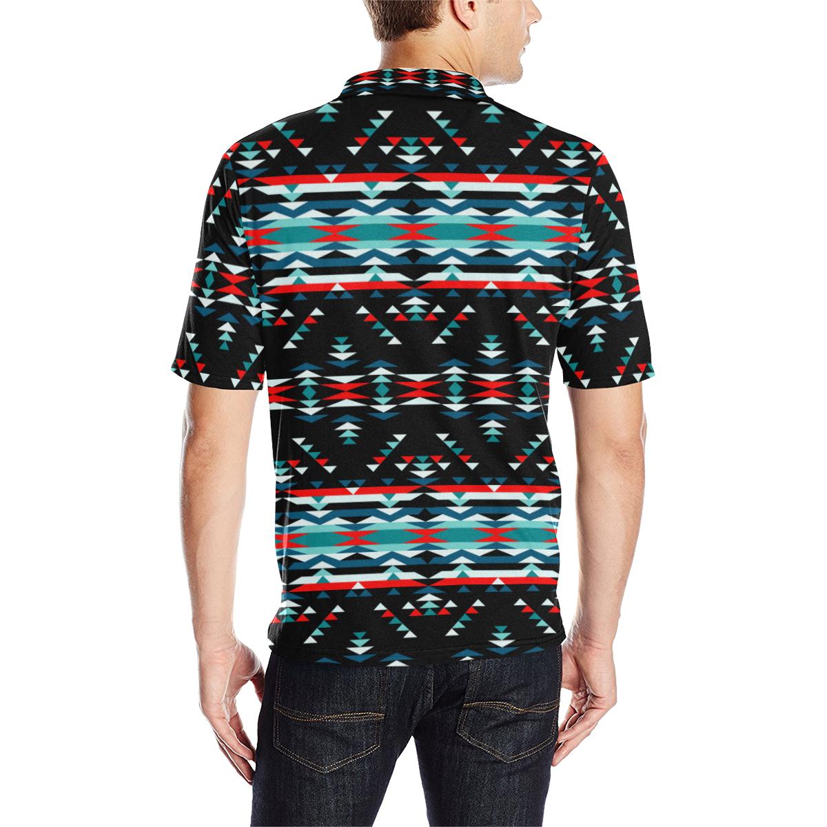 Visions of Peaceful Nights Men's All Over Print Polo Shirt (Model T55) Men's Polo Shirt (Model T55) e-joyer