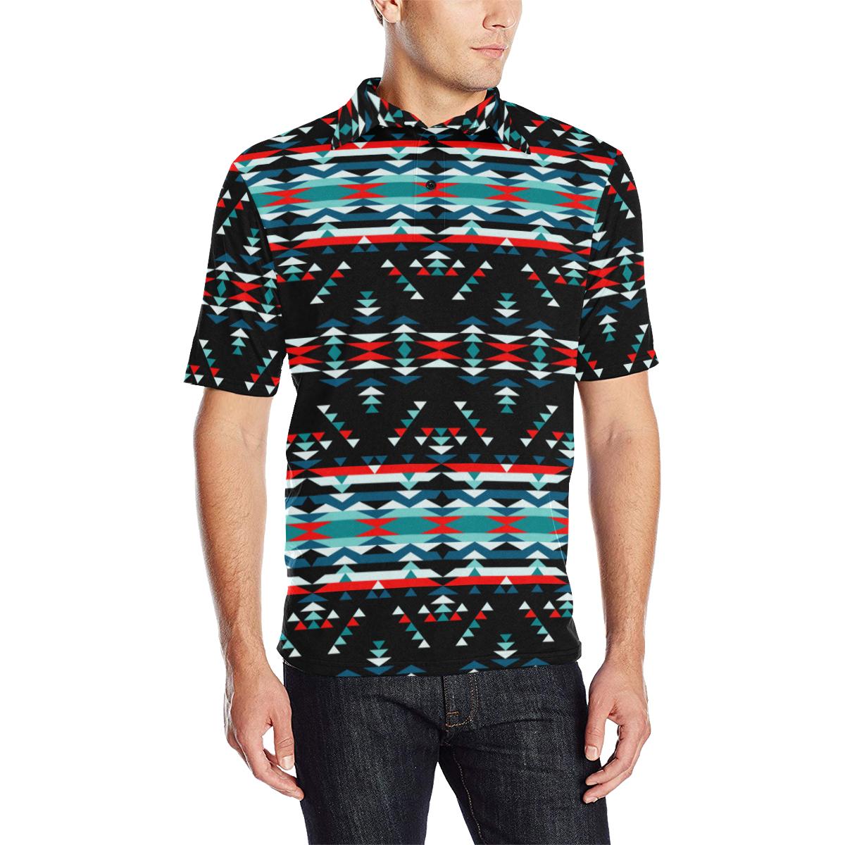 Visions of Peaceful Nights Men's All Over Print Polo Shirt (Model T55) Men's Polo Shirt (Model T55) e-joyer