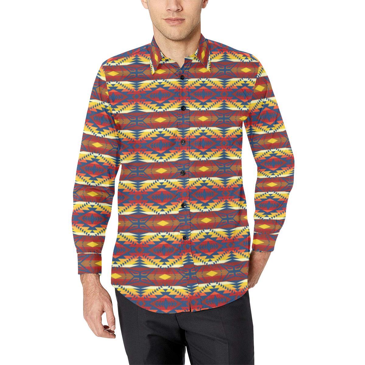 War Party Men's All Over Print Casual Dress Shirt (Model T61) Men's Dress Shirt (T61) e-joyer 