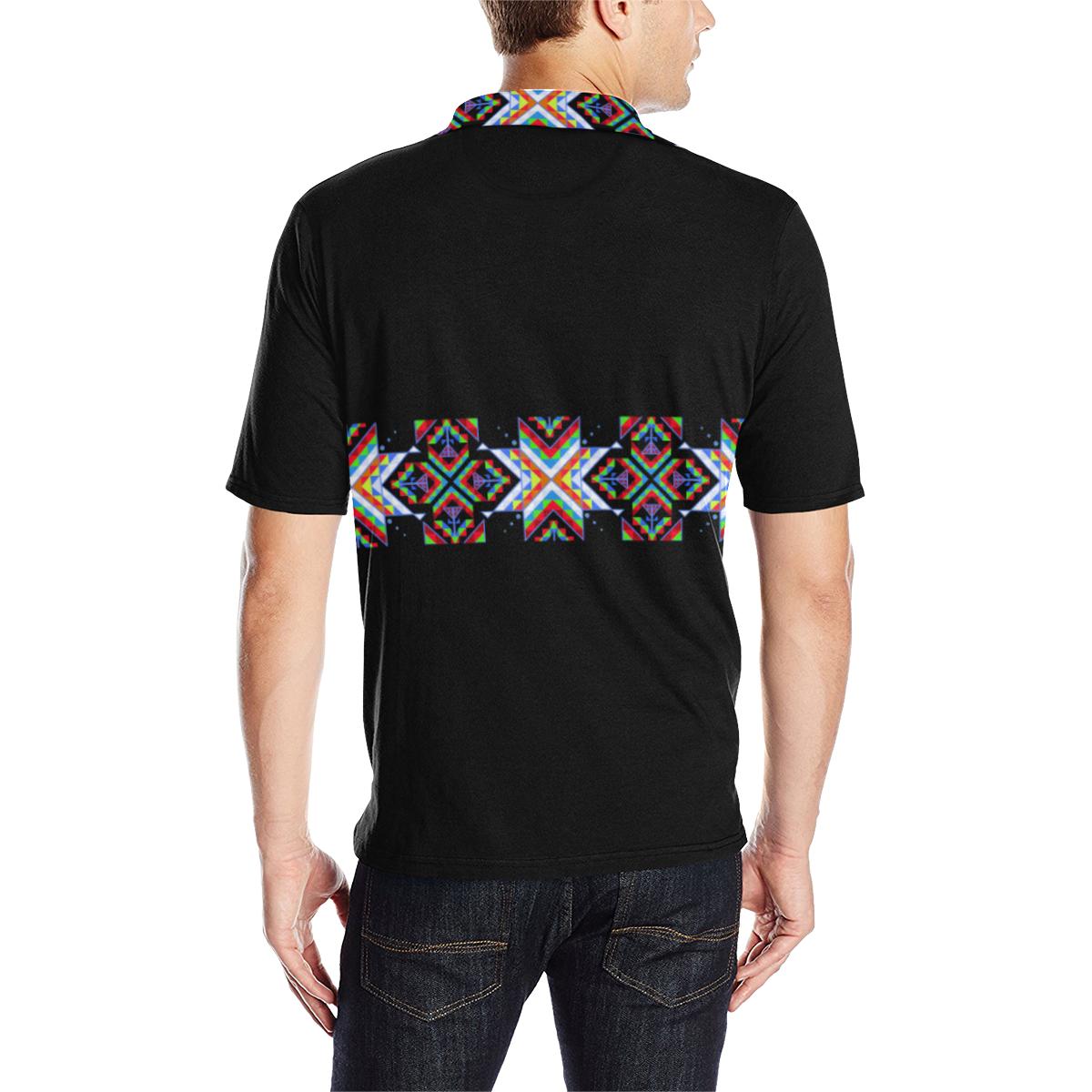 White Blanket Strip - I Men's All Over Print Polo Shirt (Model T55) Men's Polo Shirt (Model T55) e-joyer