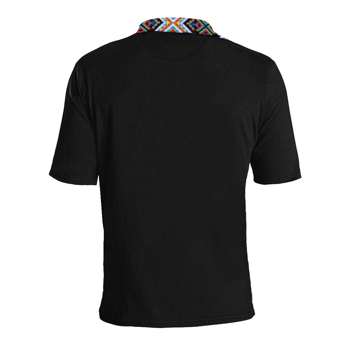 White Blanket Strip Men's All Over Print Polo Shirt (Model T55) Men's Polo Shirt (Model T55) e-joyer