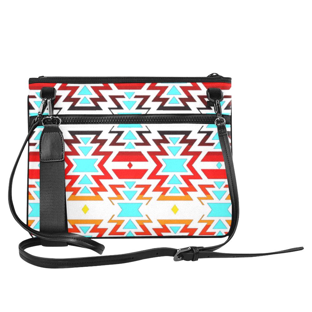 White Fire and Sky Slim Clutch Bag (Model 1668) Slim Clutch Bags (1668) e-joyer
