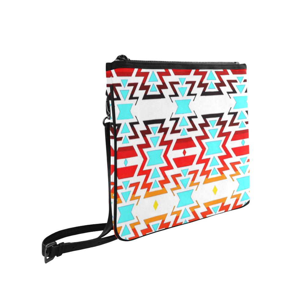 White Fire and Sky Slim Clutch Bag (Model 1668) Slim Clutch Bags (1668) e-joyer