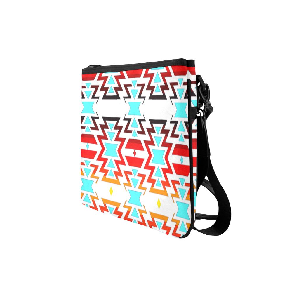 White Fire and Sky Slim Clutch Bag (Model 1668) Slim Clutch Bags (1668) e-joyer