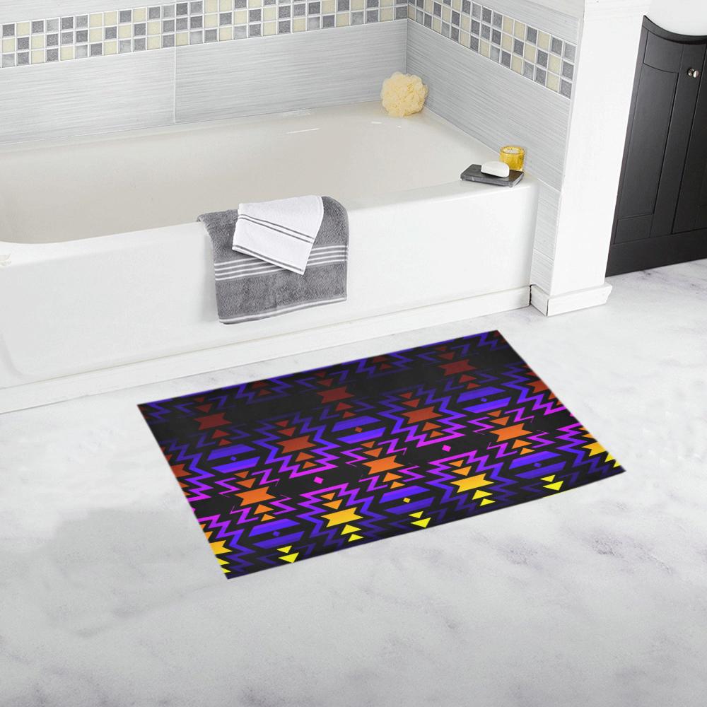 Winter Sky and Fire Bath Rug 16''x 28'' Bath Rug 16''x 28'' e-joyer