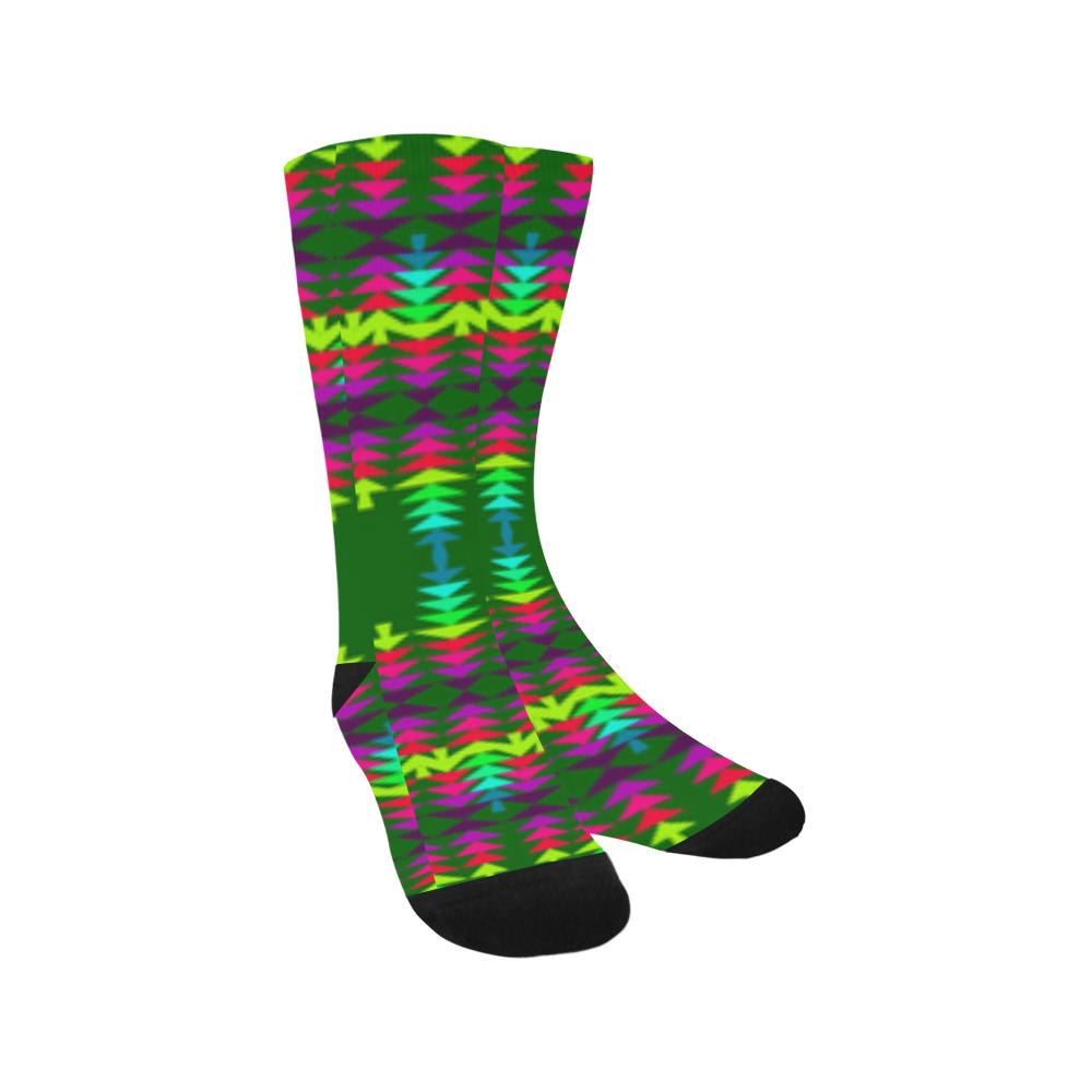 Wintergreen Sage with Eagle Feather Trouser Socks Trouser Socks e-joyer