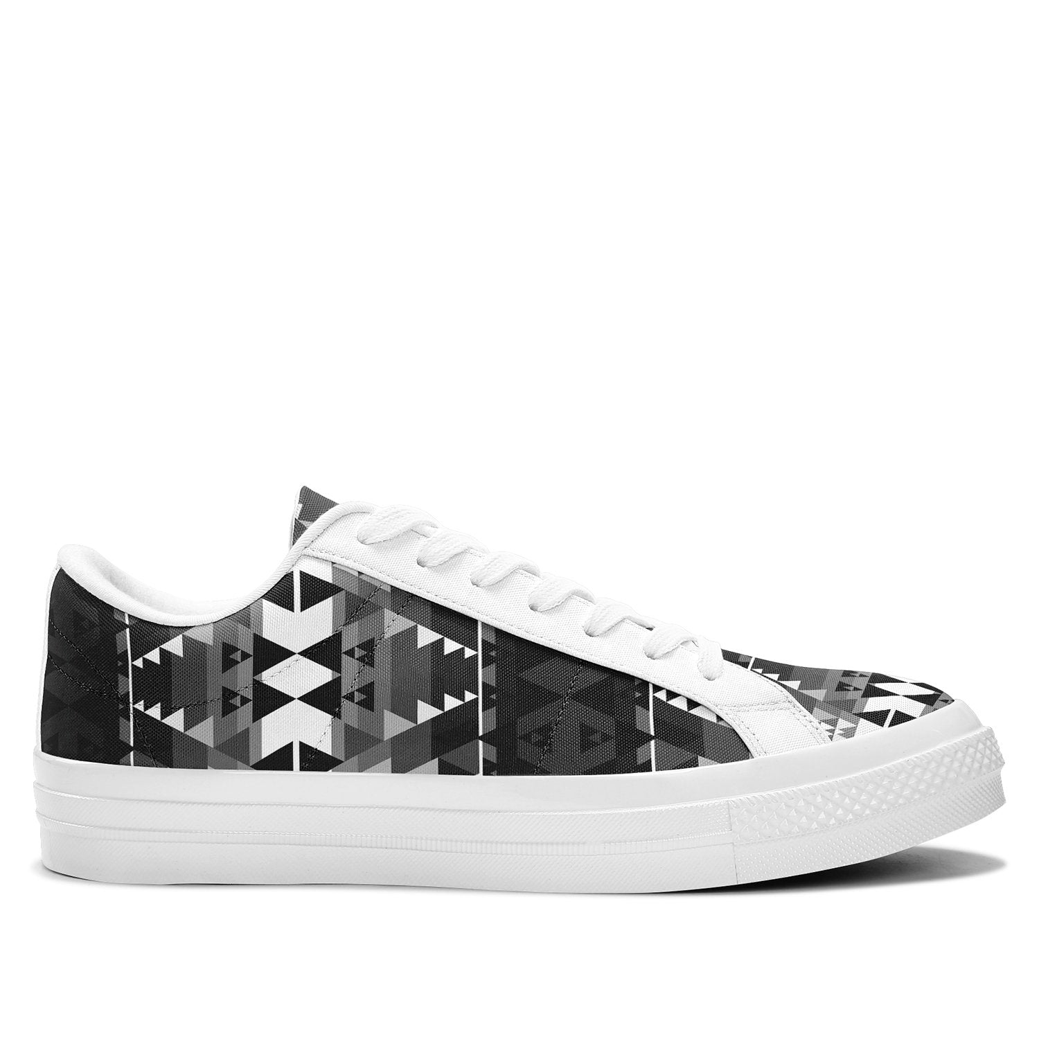 Writing on Stone Black and White Aapisi Low Top Canvas Shoes White Sole 49 Dzine