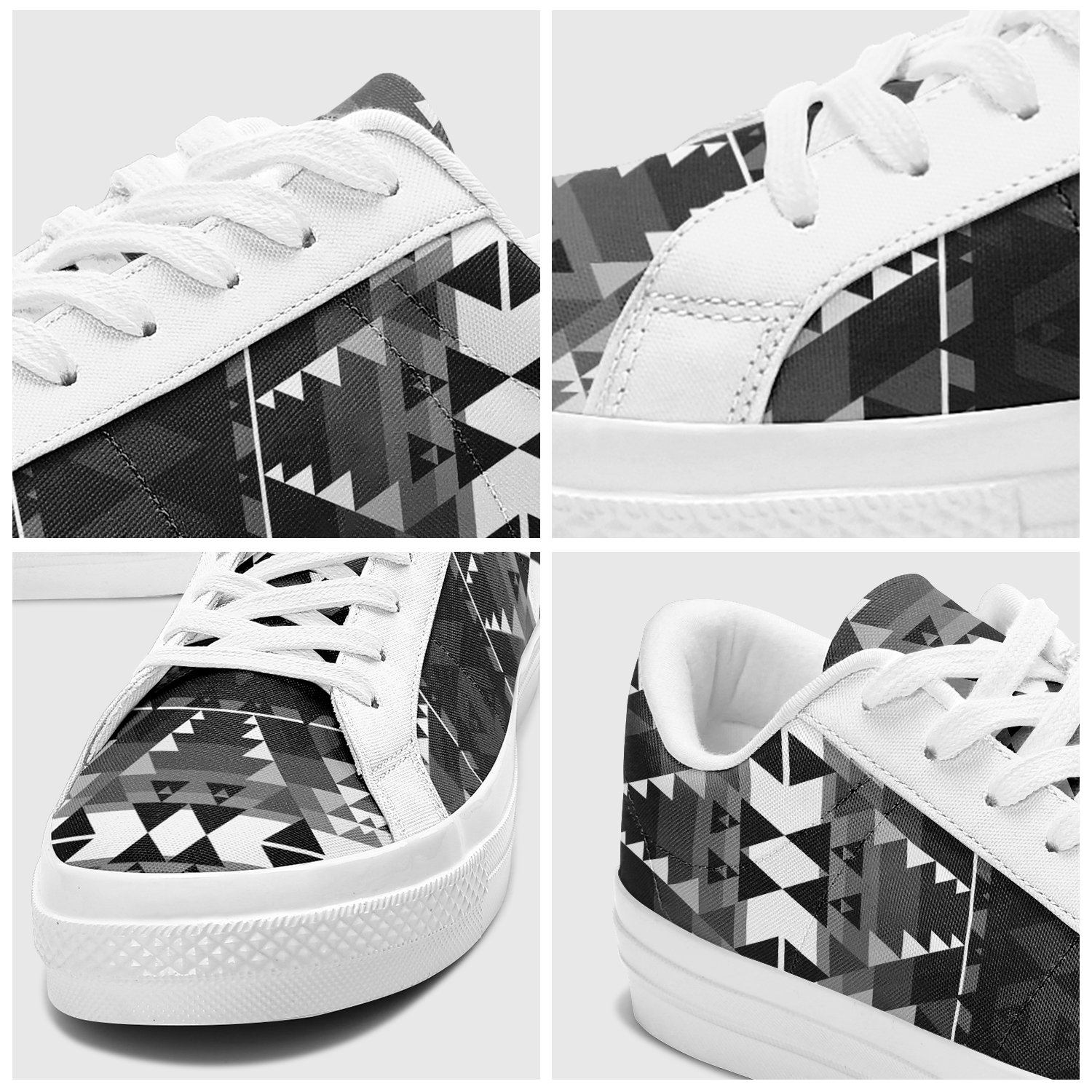 Writing on Stone Black and White Aapisi Low Top Canvas Shoes White Sole 49 Dzine