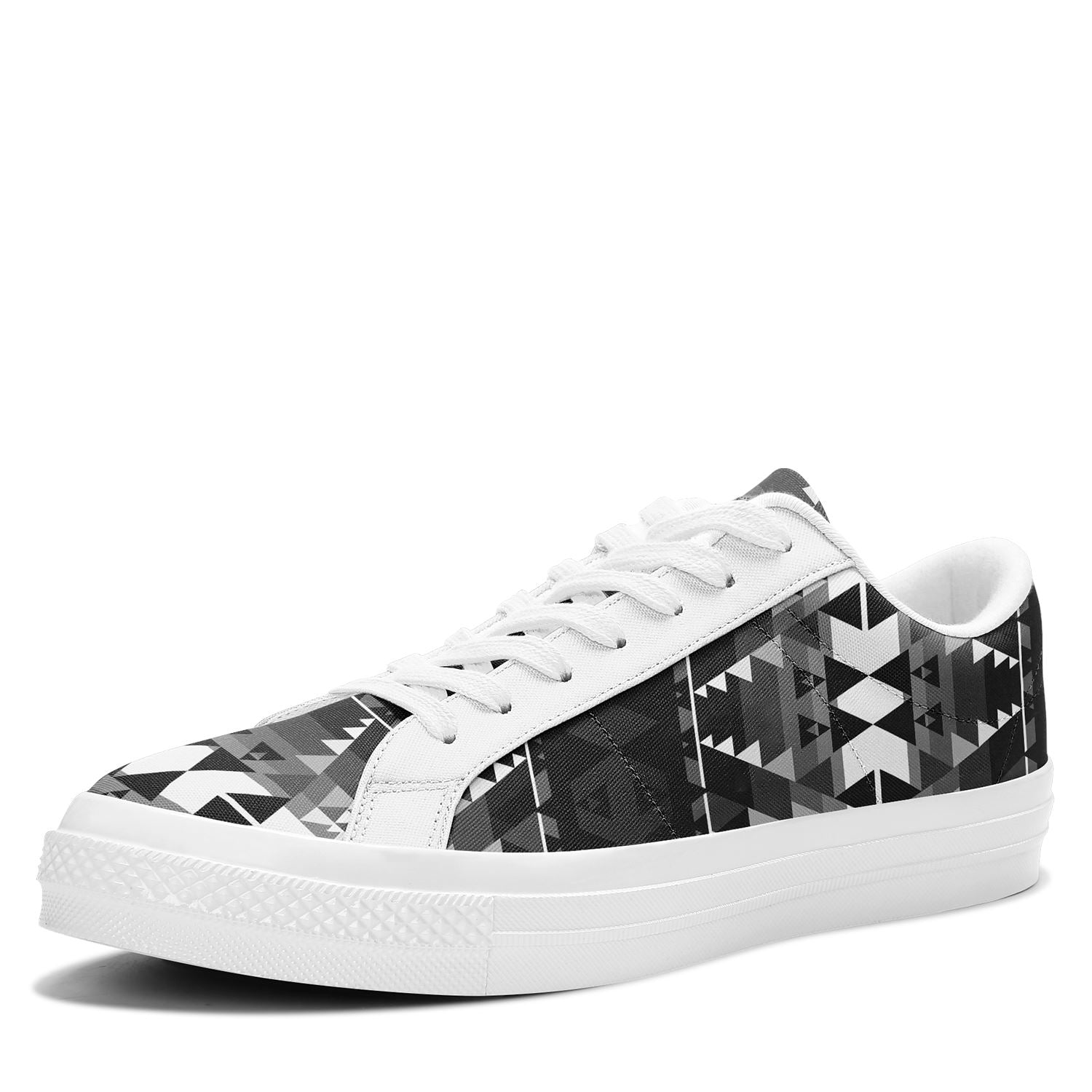 Writing on Stone Black and White Aapisi Low Top Canvas Shoes White Sole 49 Dzine