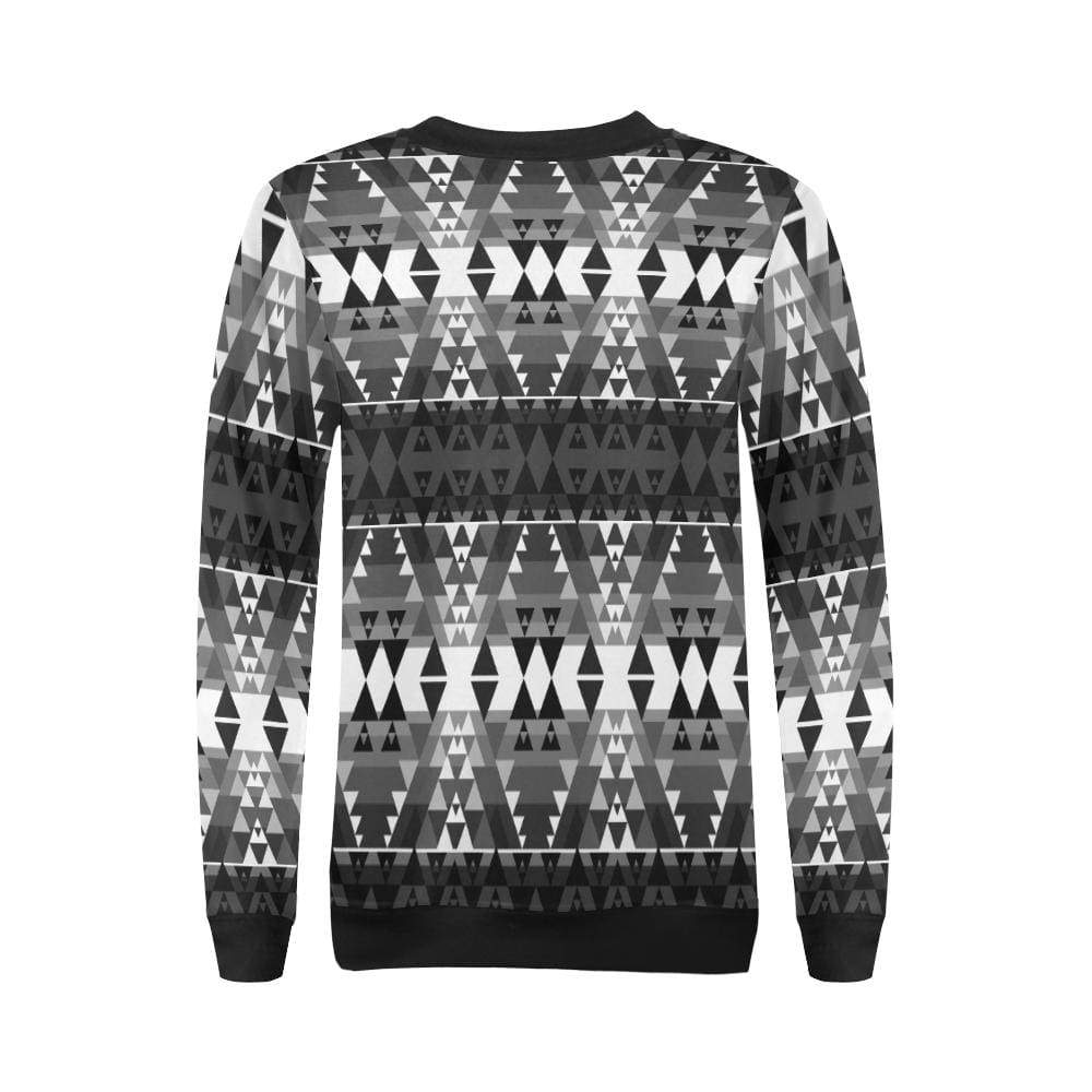 Writing on Stone Black and White All Over Print Crewneck Sweatshirt for Women (Model H18) Crewneck Sweatshirt for Women (H18) e-joyer