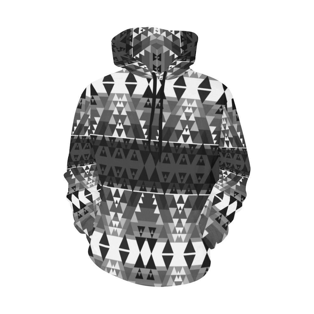 Writing on Stone Black and White All Over Print Hoodie for Women (USA Size) (Model H13) Hoodie e-joyer