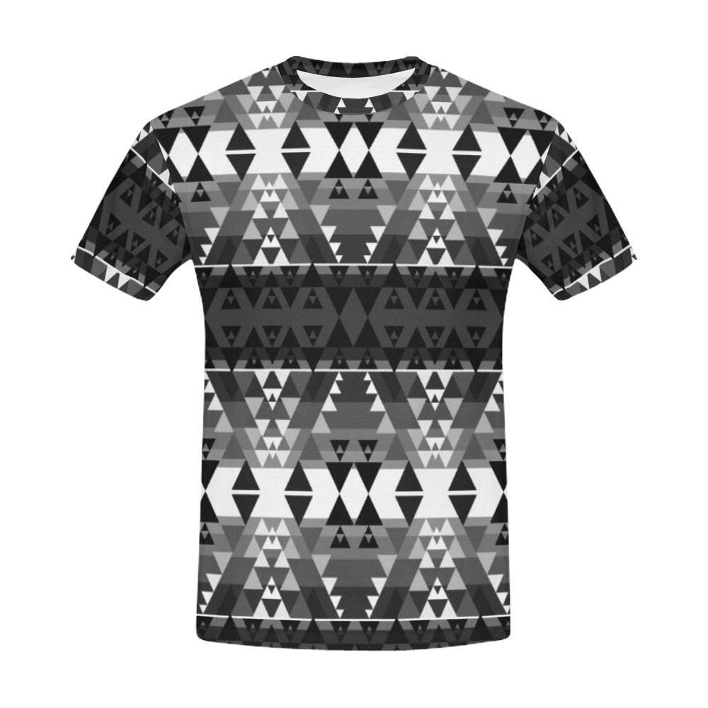 Writing on Stone Black and White All Over Print T-Shirt for Men (USA Size) (Model T40) All Over Print T-Shirt for Men (T40) e-joyer