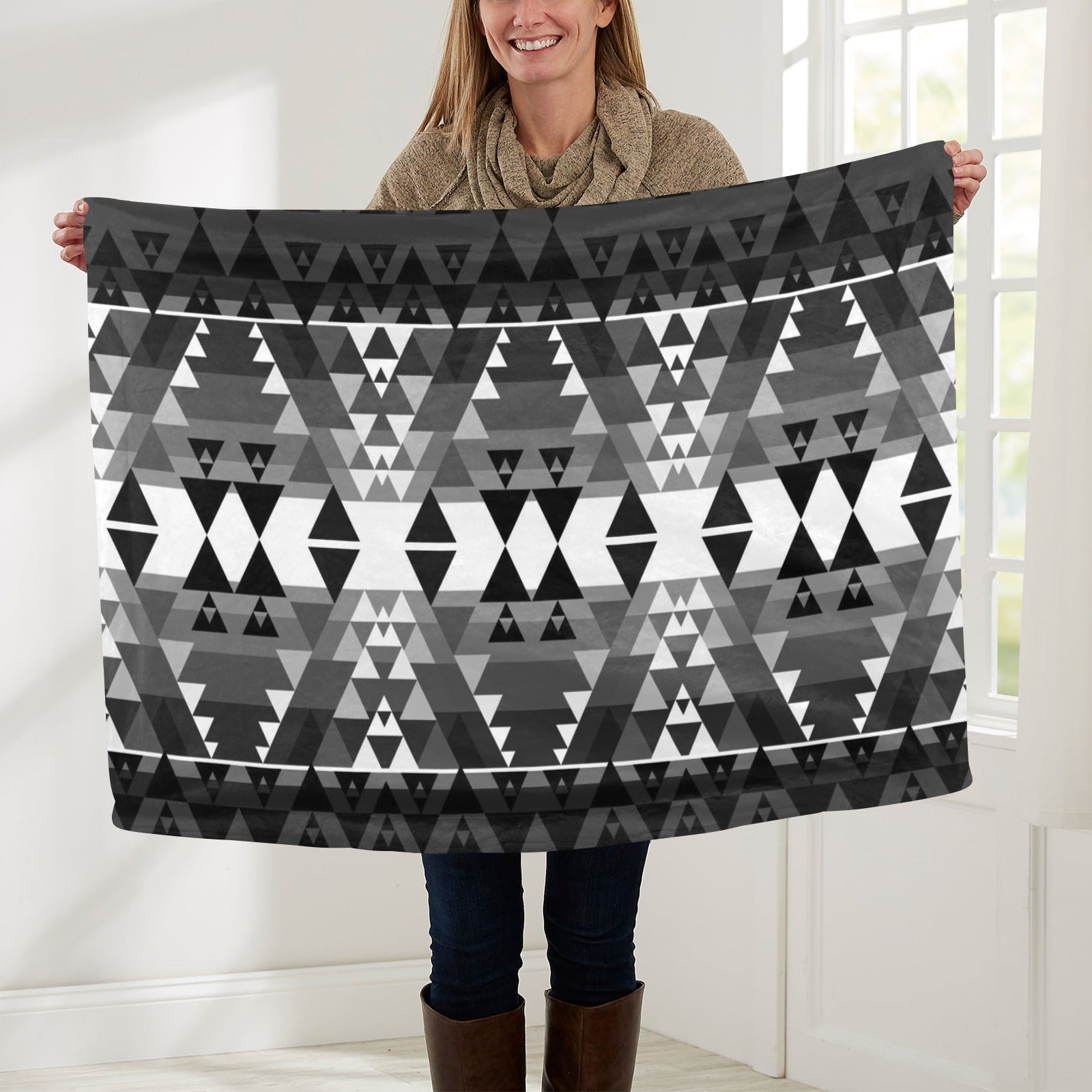 Writing on Stone Black and White Baby Blanket 30"x40" Baby Blanket 30"x40" e-joyer