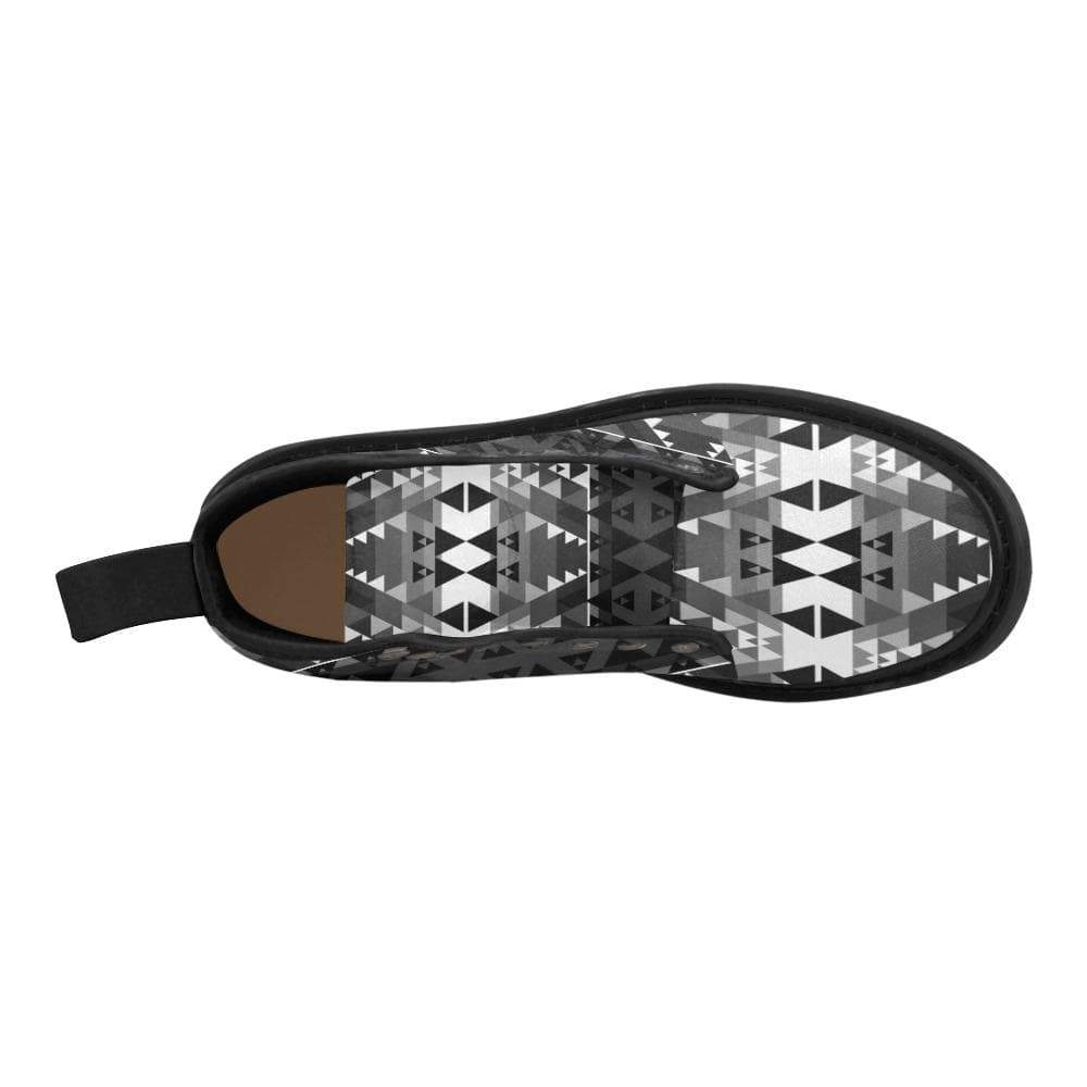Writing on Stone Black and White Boots for Men (Black) (Model 1203H) Martin Boots for Men (Black) (1203H) e-joyer