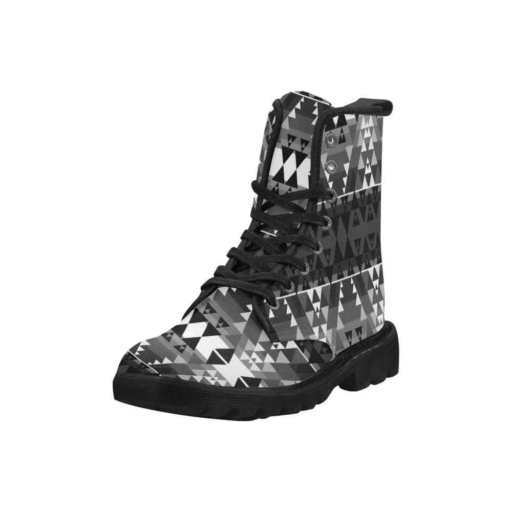 Writing on Stone Black and White Boots for Men (Black) (Model 1203H) Martin Boots for Men (Black) (1203H) e-joyer