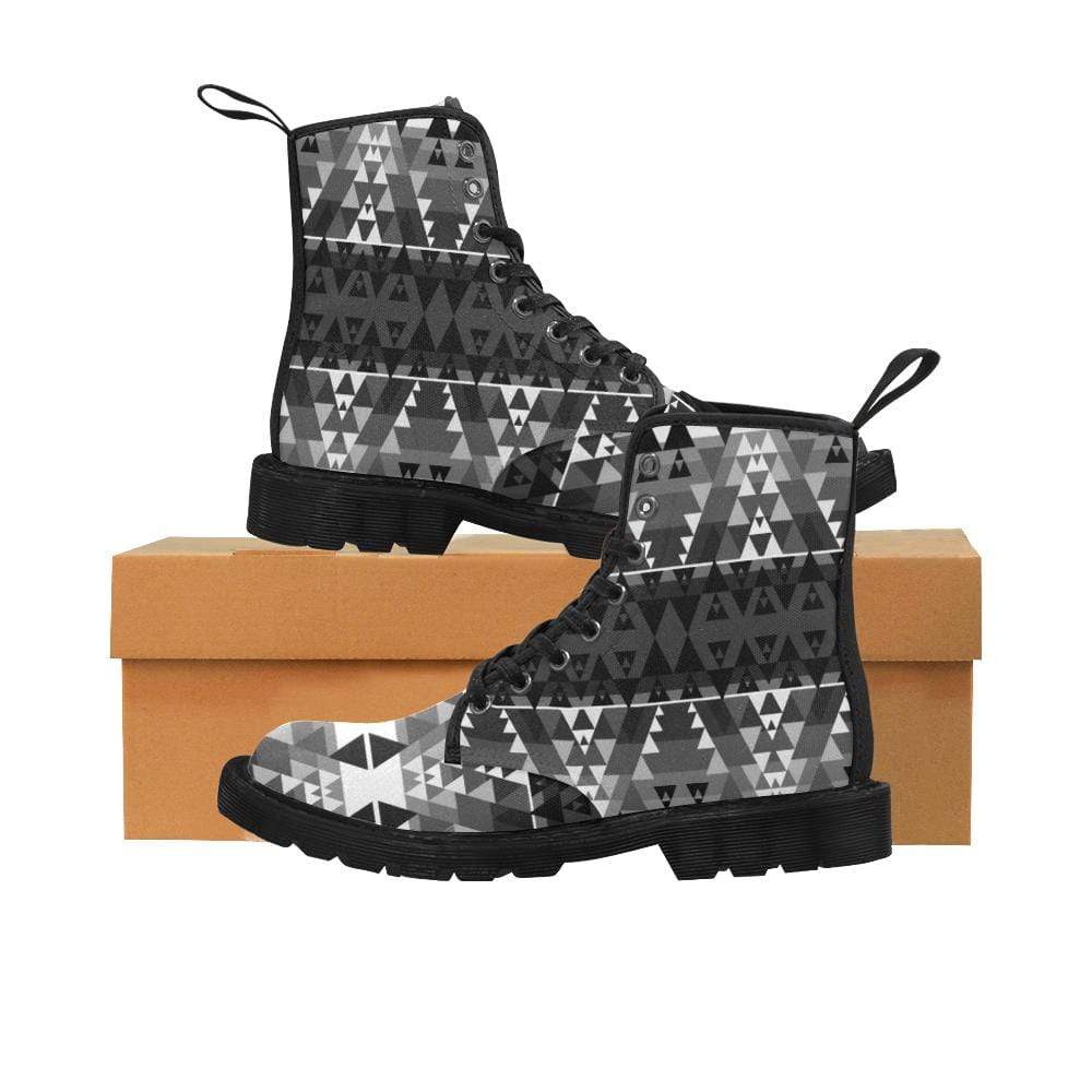Writing on Stone Black and White Boots for Men (Black) (Model 1203H) Martin Boots for Men (Black) (1203H) e-joyer
