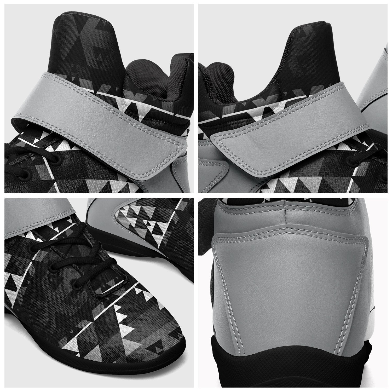 Writing on Stone Black and White Ipottaa Basketball / Sport High Top Shoes - Black Sole 49 Dzine