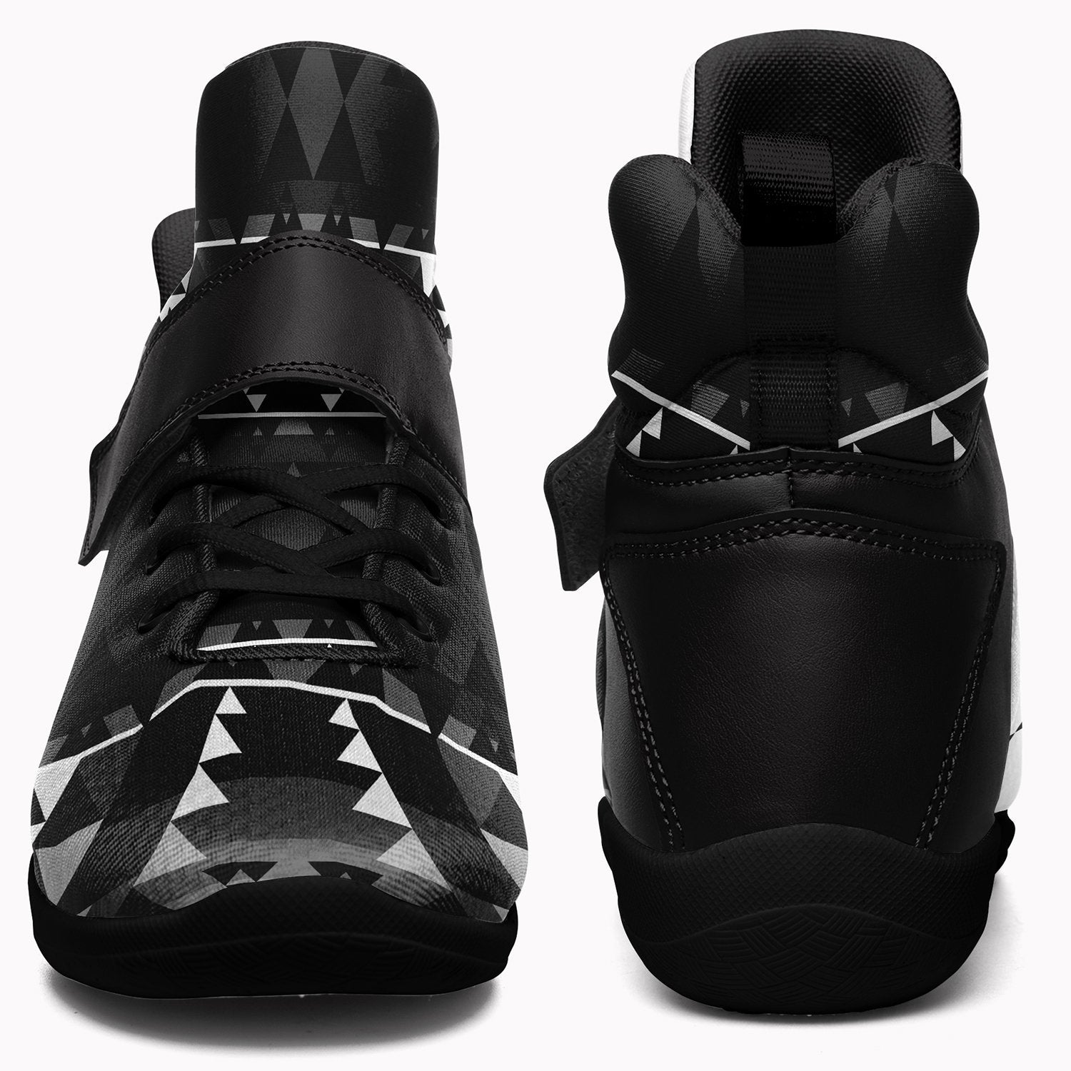 Writing on Stone Black and White Ipottaa Basketball / Sport High Top Shoes - Black Sole 49 Dzine