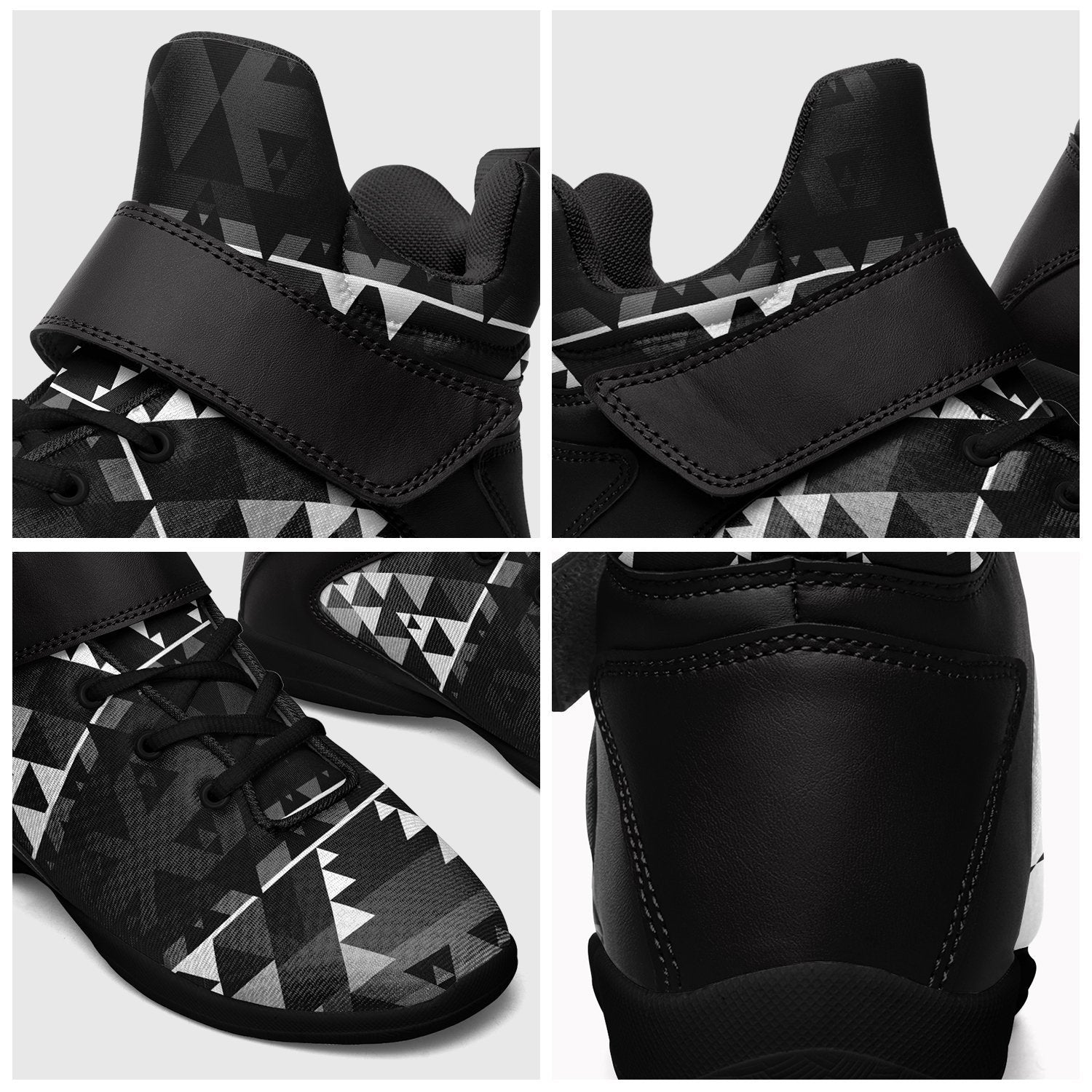 Writing on Stone Black and White Ipottaa Basketball / Sport High Top Shoes - Black Sole 49 Dzine