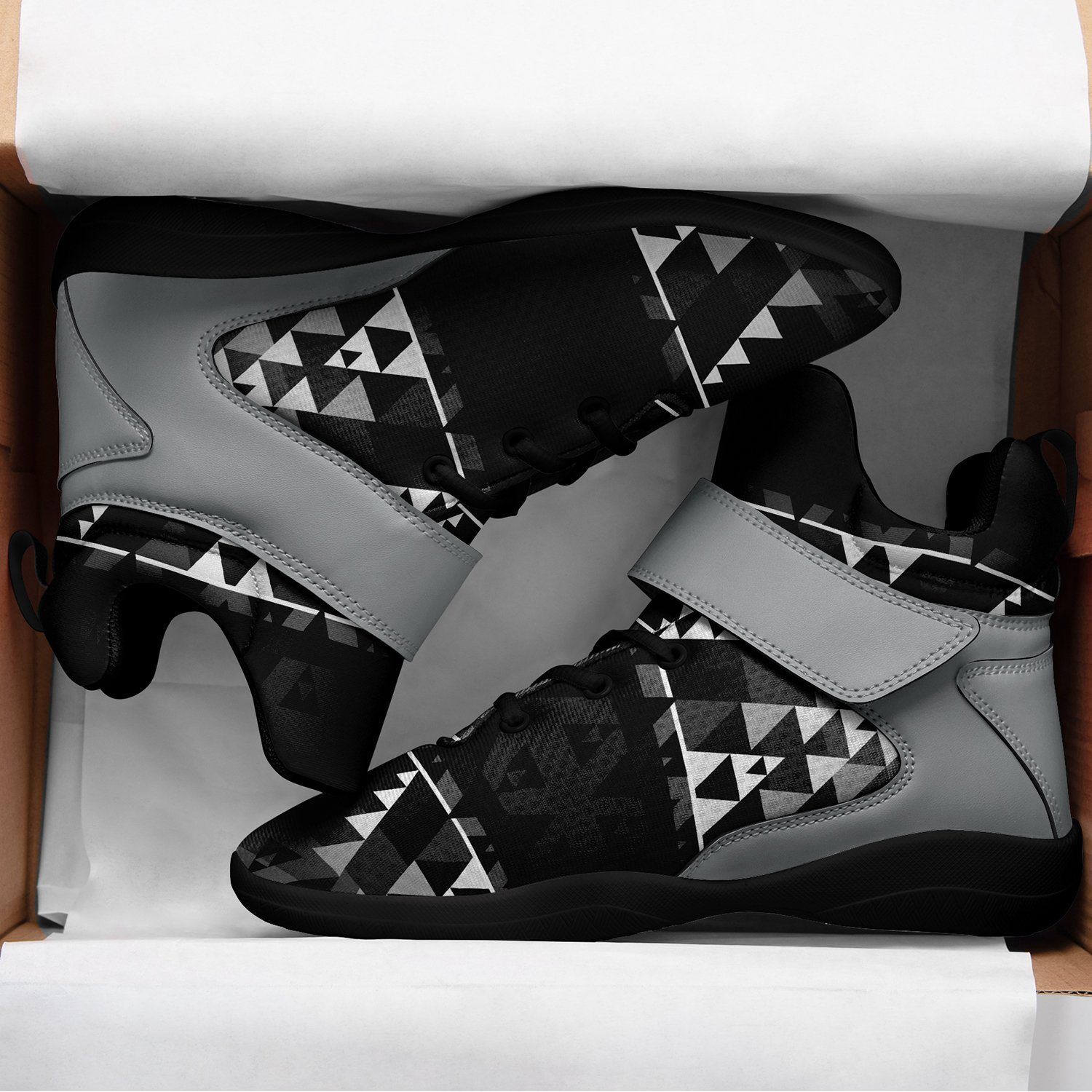 Writing on Stone Black and White Ipottaa Basketball / Sport High Top Shoes - Black Sole 49 Dzine