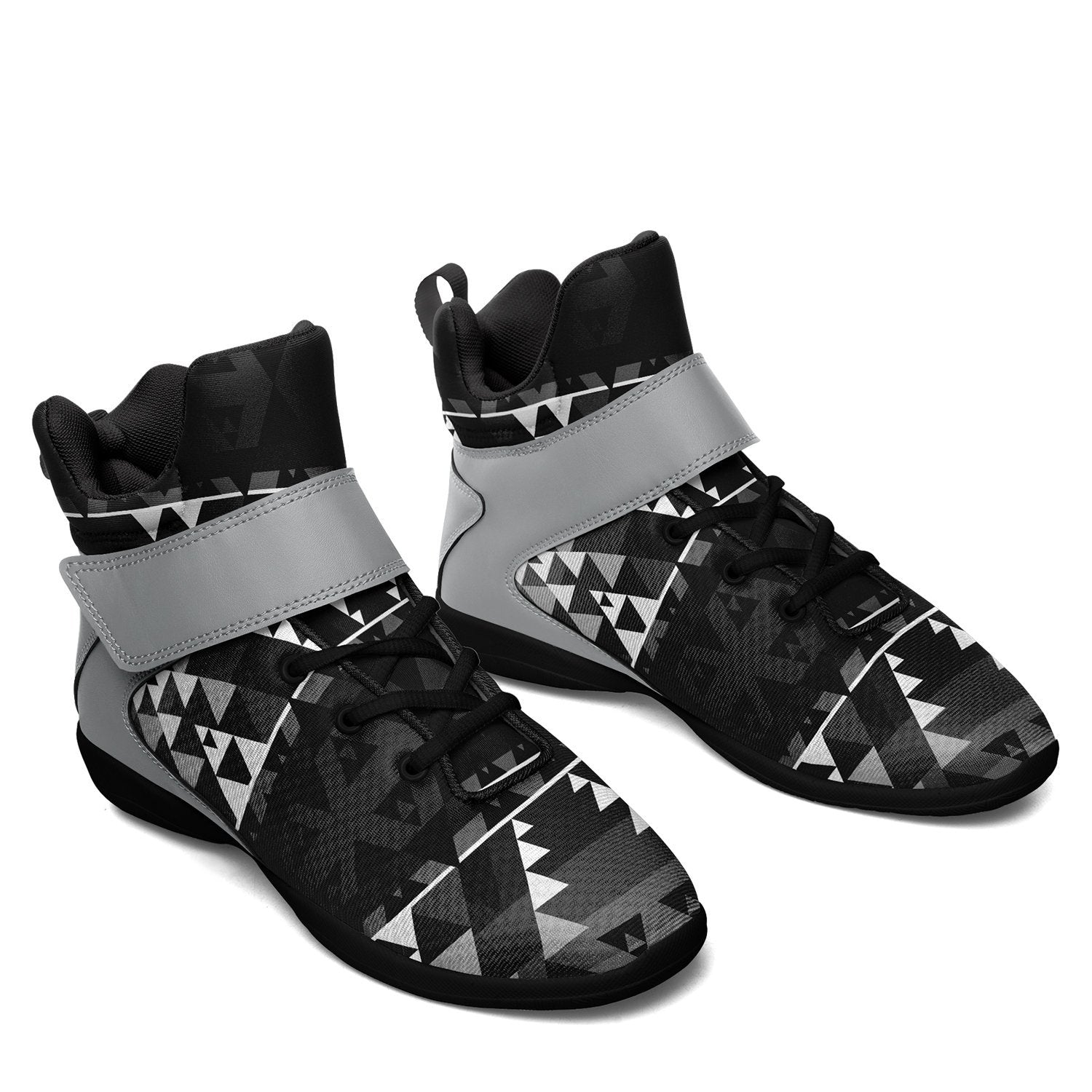 Writing on Stone Black and White Ipottaa Basketball / Sport High Top Shoes - Black Sole 49 Dzine