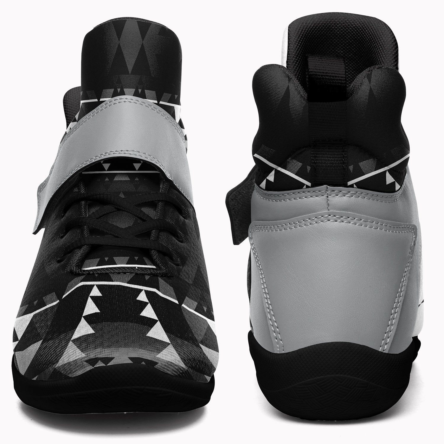 Writing on Stone Black and White Ipottaa Basketball / Sport High Top Shoes - Black Sole 49 Dzine