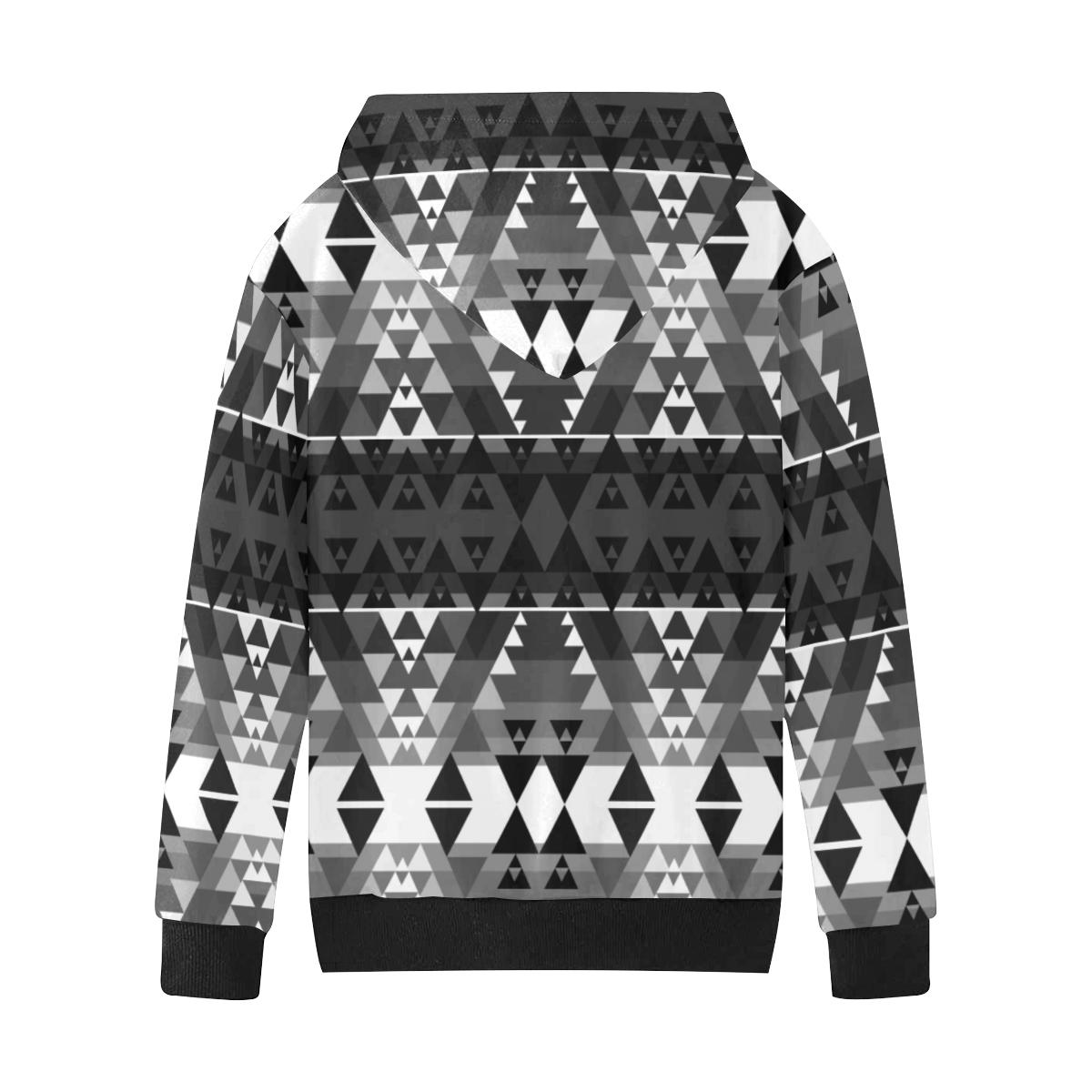 Writing on Stone Black and White Kids' All Over Print Hoodie (Model H38) Kids' AOP Hoodie (H38) e-joyer