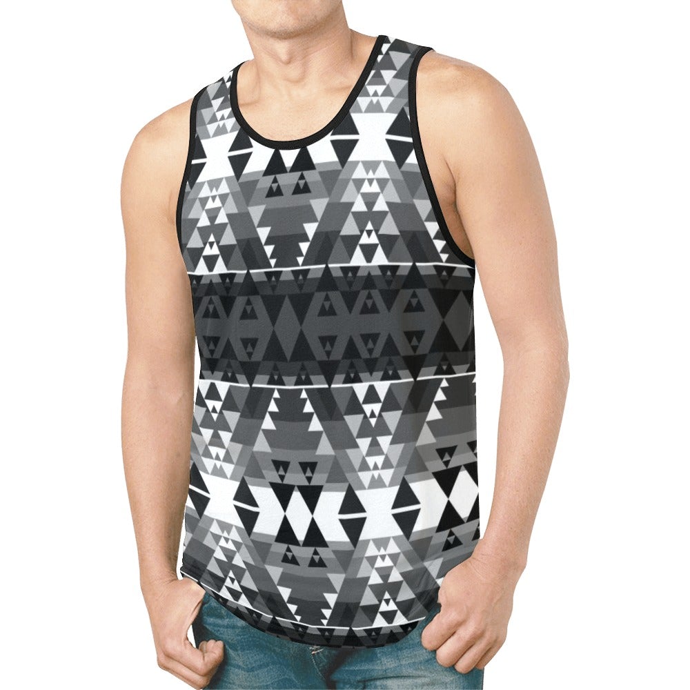 Writing on Stone Black and White New All Over Print Tank Top for Men (Model T46) New All Over Print Tank Top for Men (T46) e-joyer