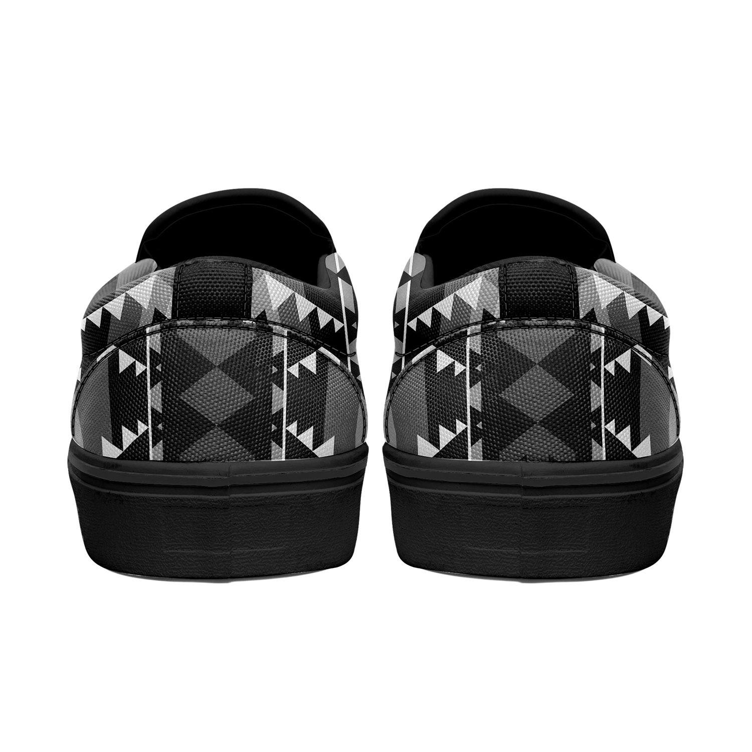 Writing on Stone Black and White Otoyimm Canvas Slip On Shoes 49 Dzine