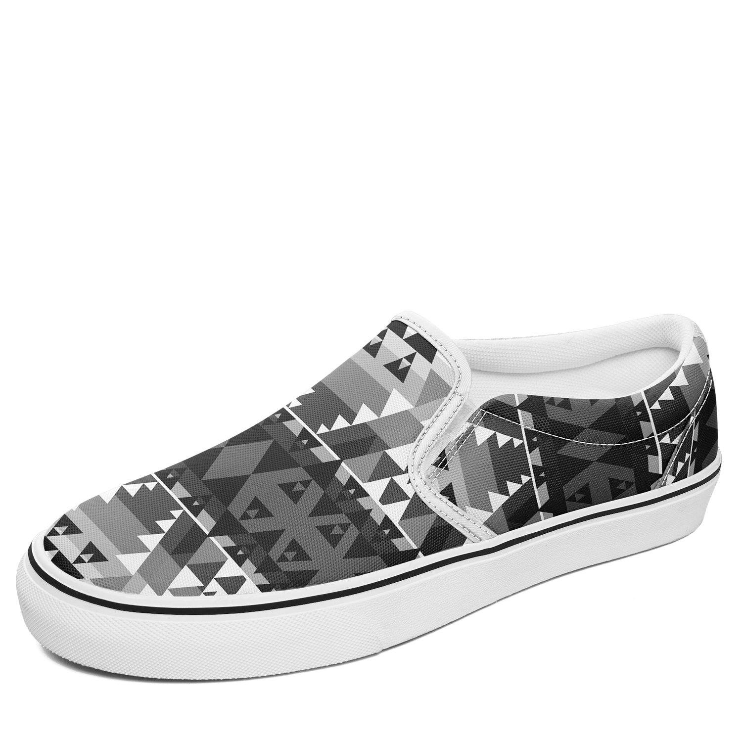 Writing on Stone Black and White Otoyimm Canvas Slip On Shoes 49 Dzine
