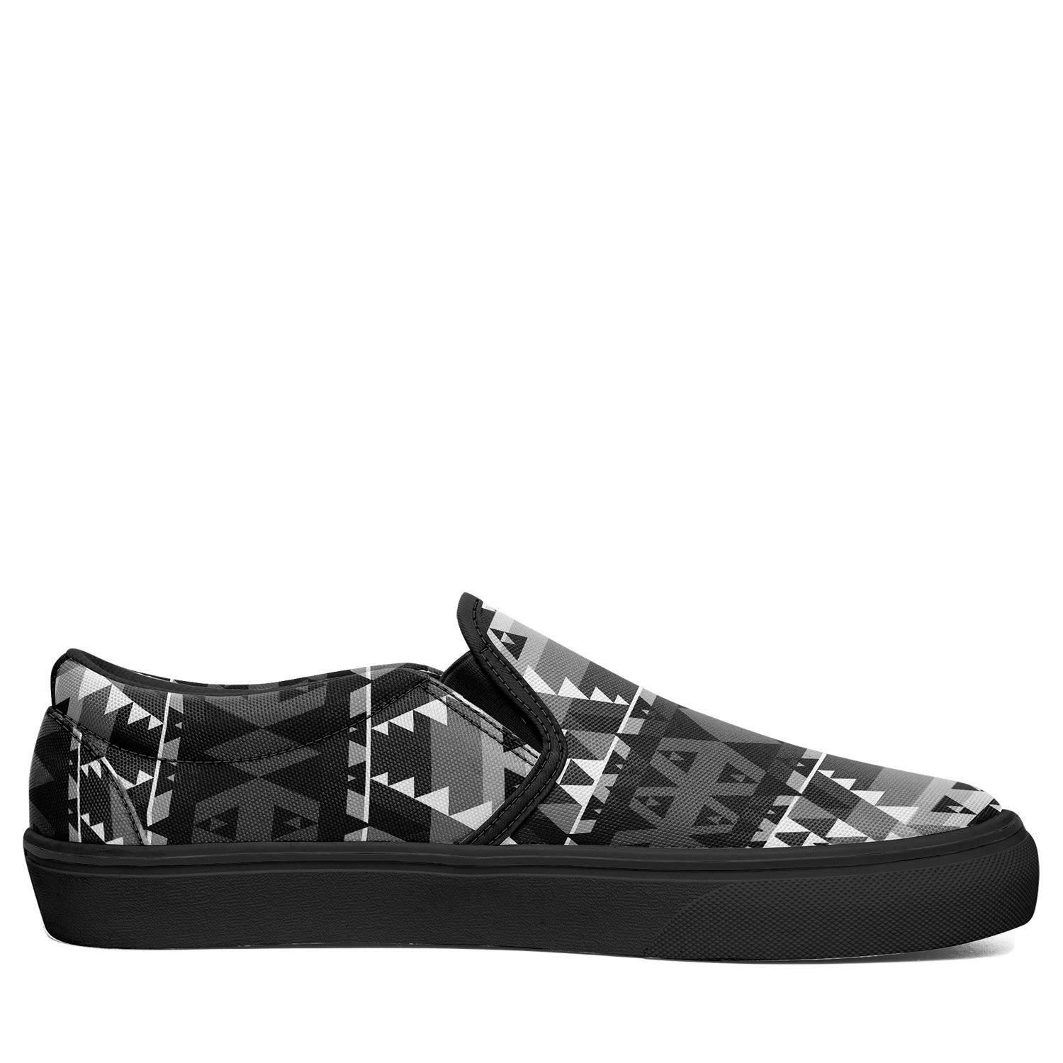 Writing on Stone Black and White Otoyimm Canvas Slip On Shoes 49 Dzine