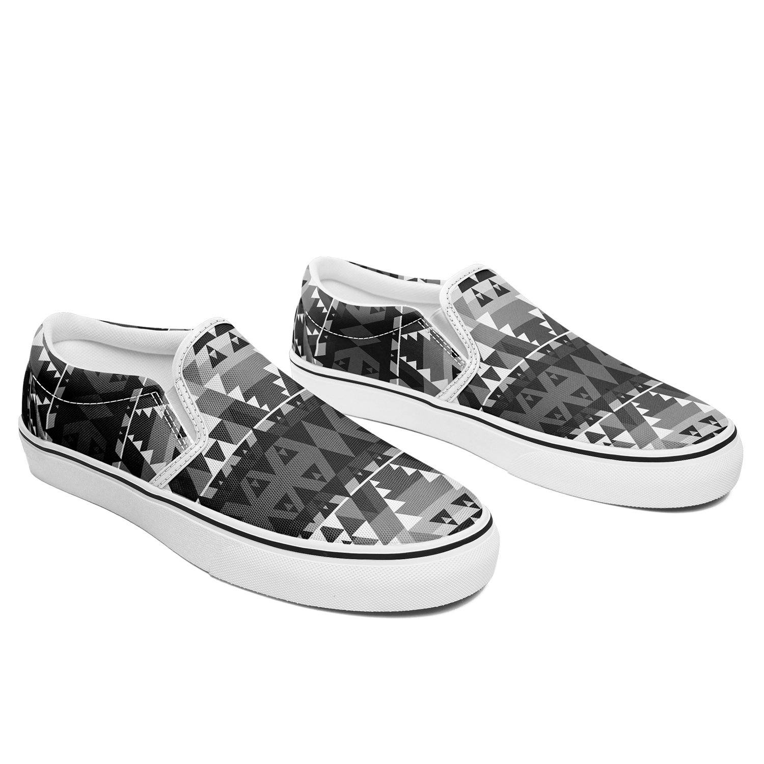 Writing on Stone Black and White Otoyimm Canvas Slip On Shoes 49 Dzine