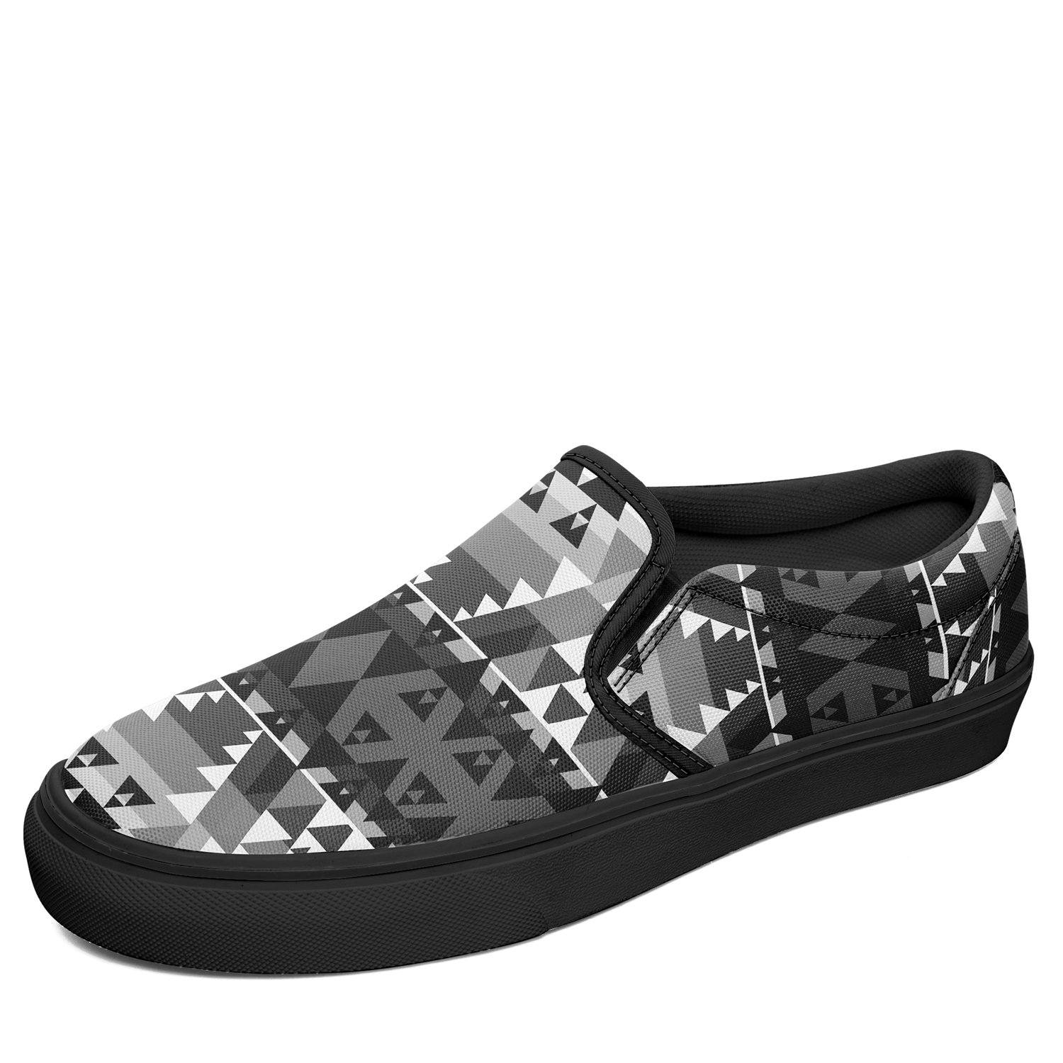 Writing on Stone Black and White Otoyimm Canvas Slip On Shoes 49 Dzine