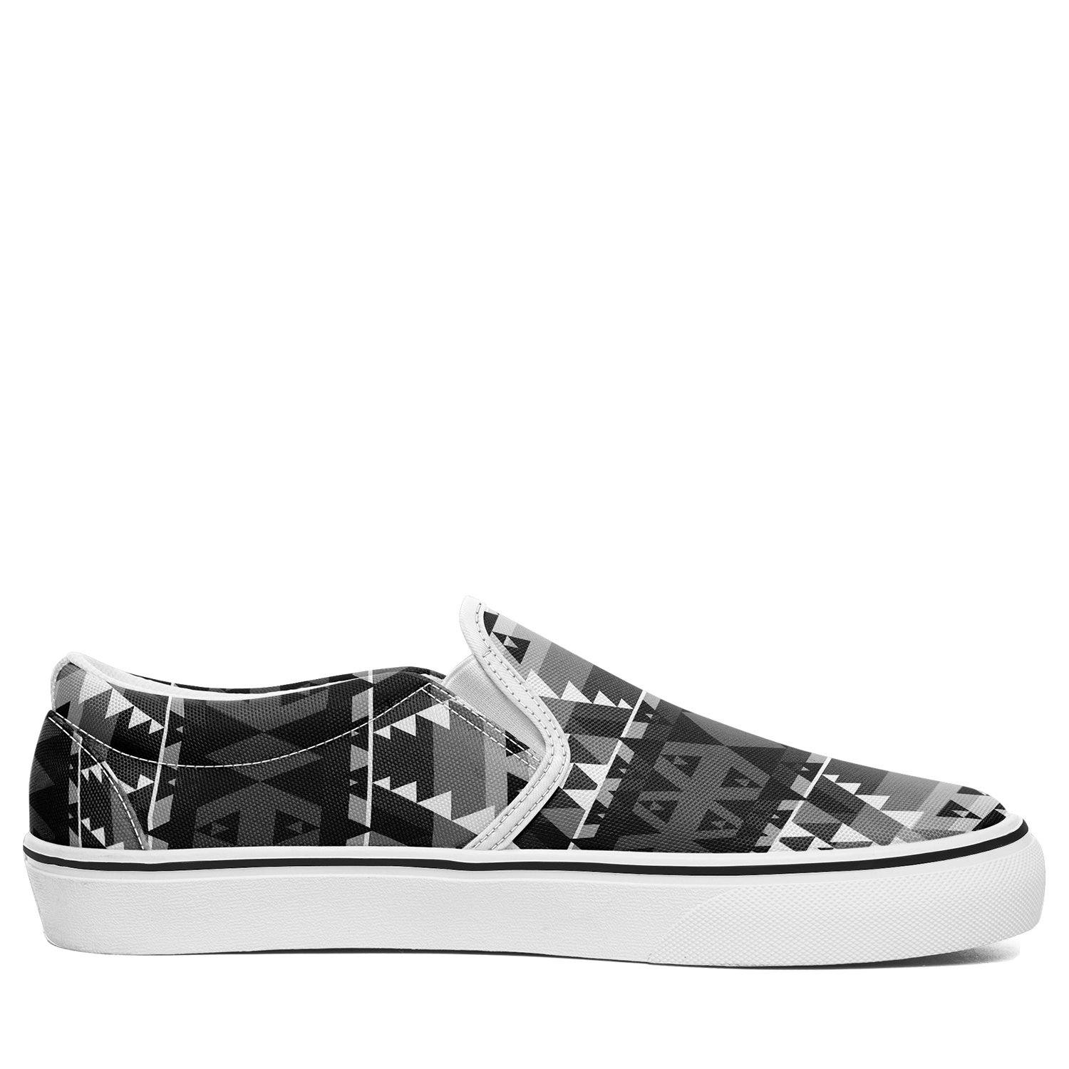 Writing on Stone Black and White Otoyimm Canvas Slip On Shoes 49 Dzine