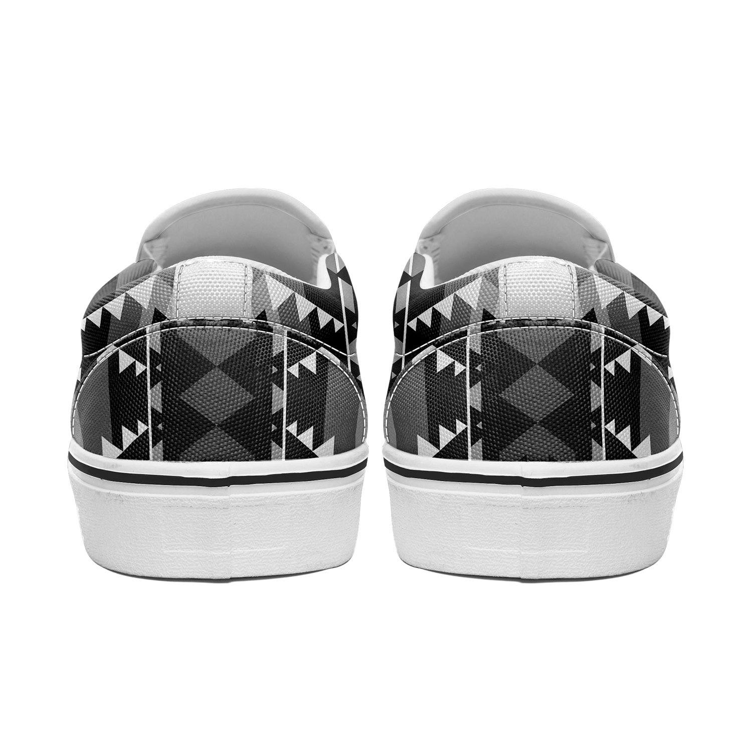 Writing on Stone Black and White Otoyimm Canvas Slip On Shoes 49 Dzine