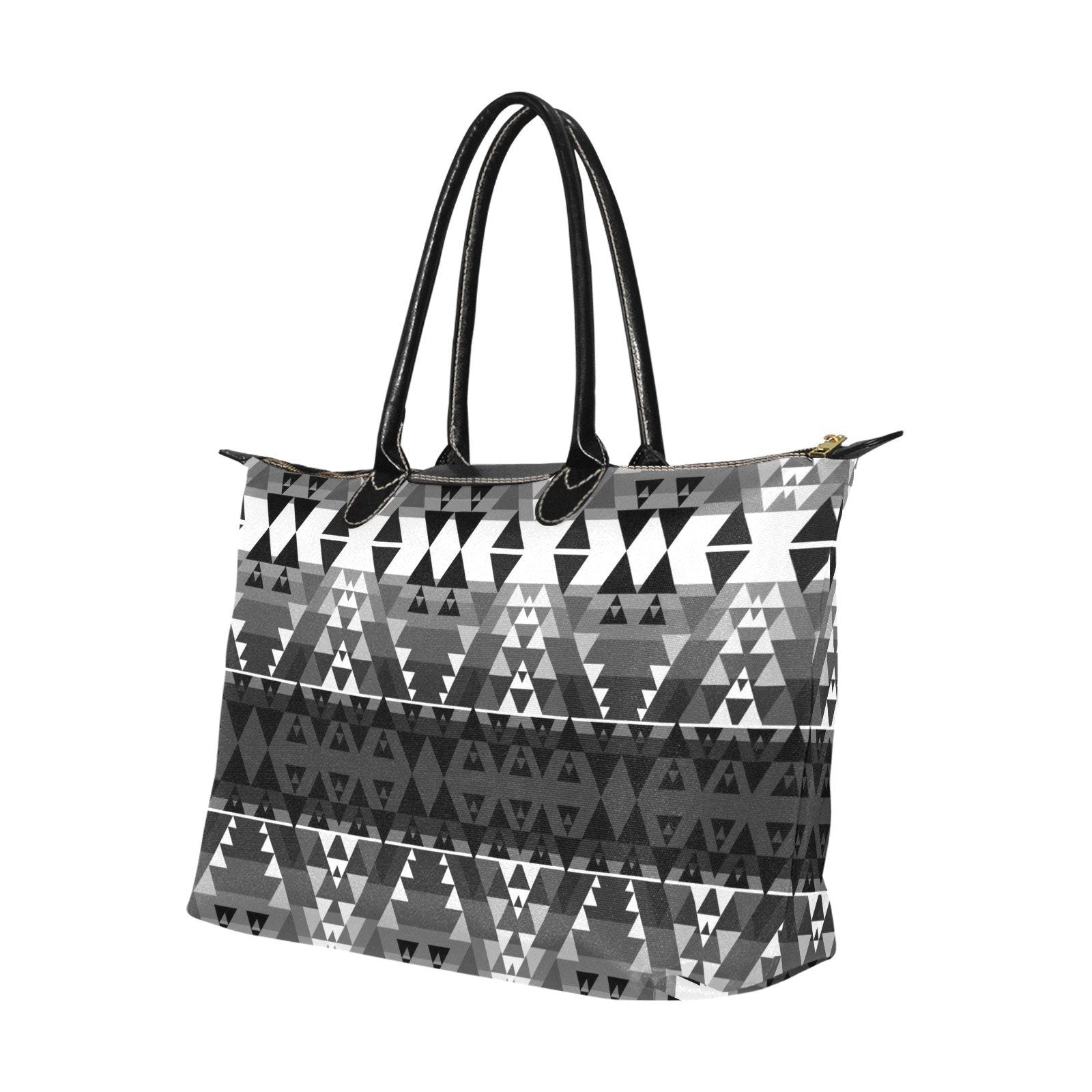 Writing on Stone Black and White Single-Shoulder Lady Handbag (Model 1714) bag e-joyer