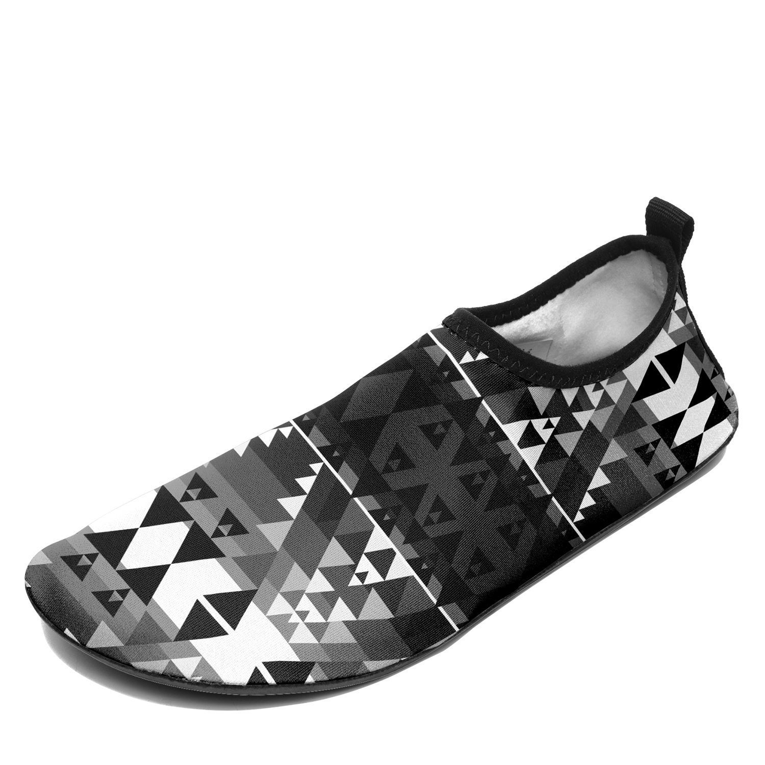 Writing On Stone Black and White Sockamoccs Kid's Sockamoccs Slip On Shoes US Youth 2.5 / Eur 34