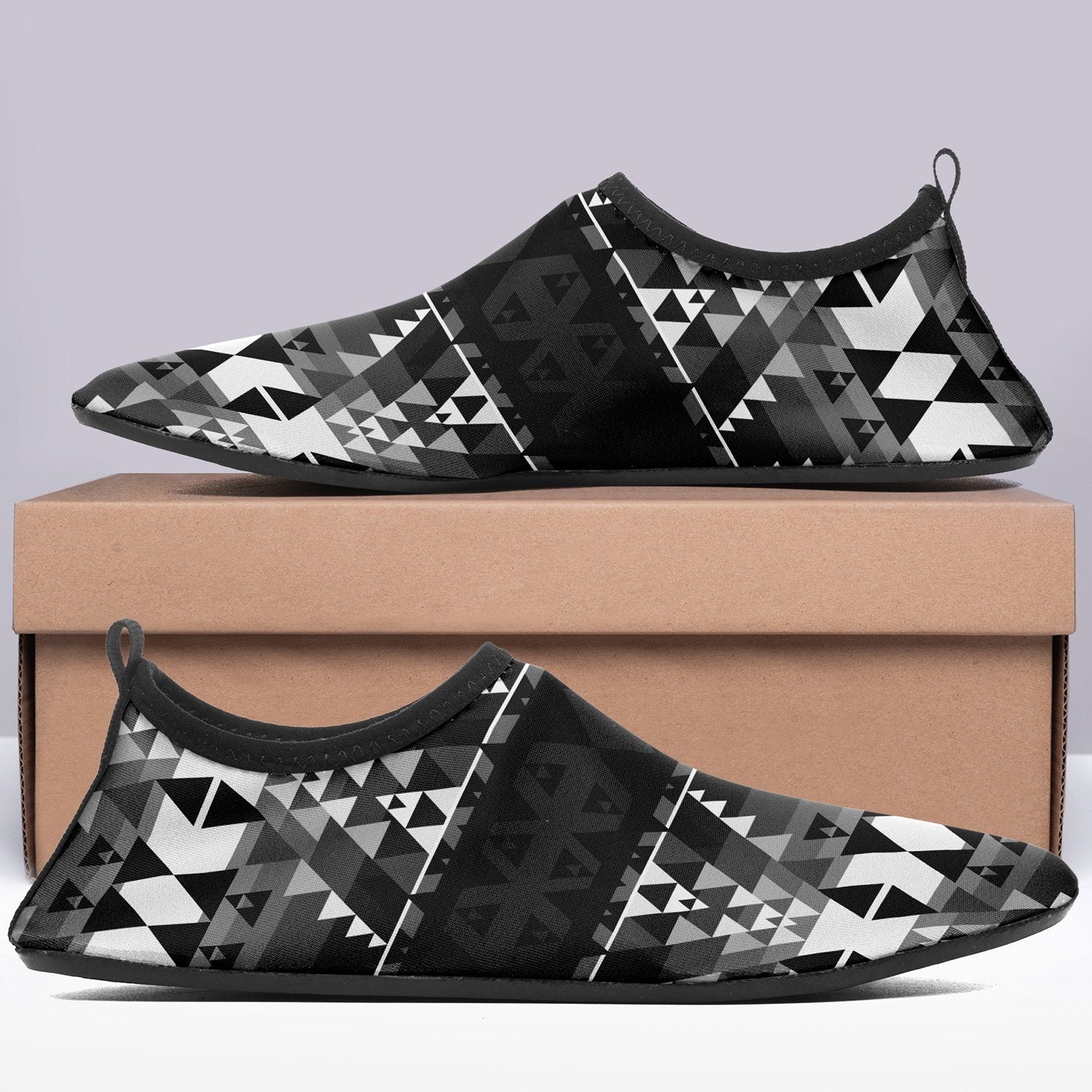 Writing on Stone Black and White Sockamoccs Slip On Shoes 49 Dzine