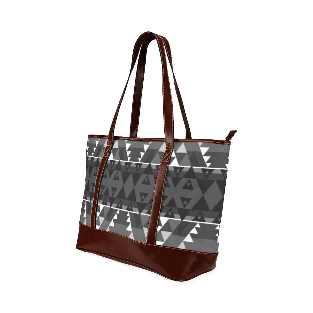 Writing on Stone Black and White Tote Handbag (Model 1642) Tote Handbags (1642) e-joyer