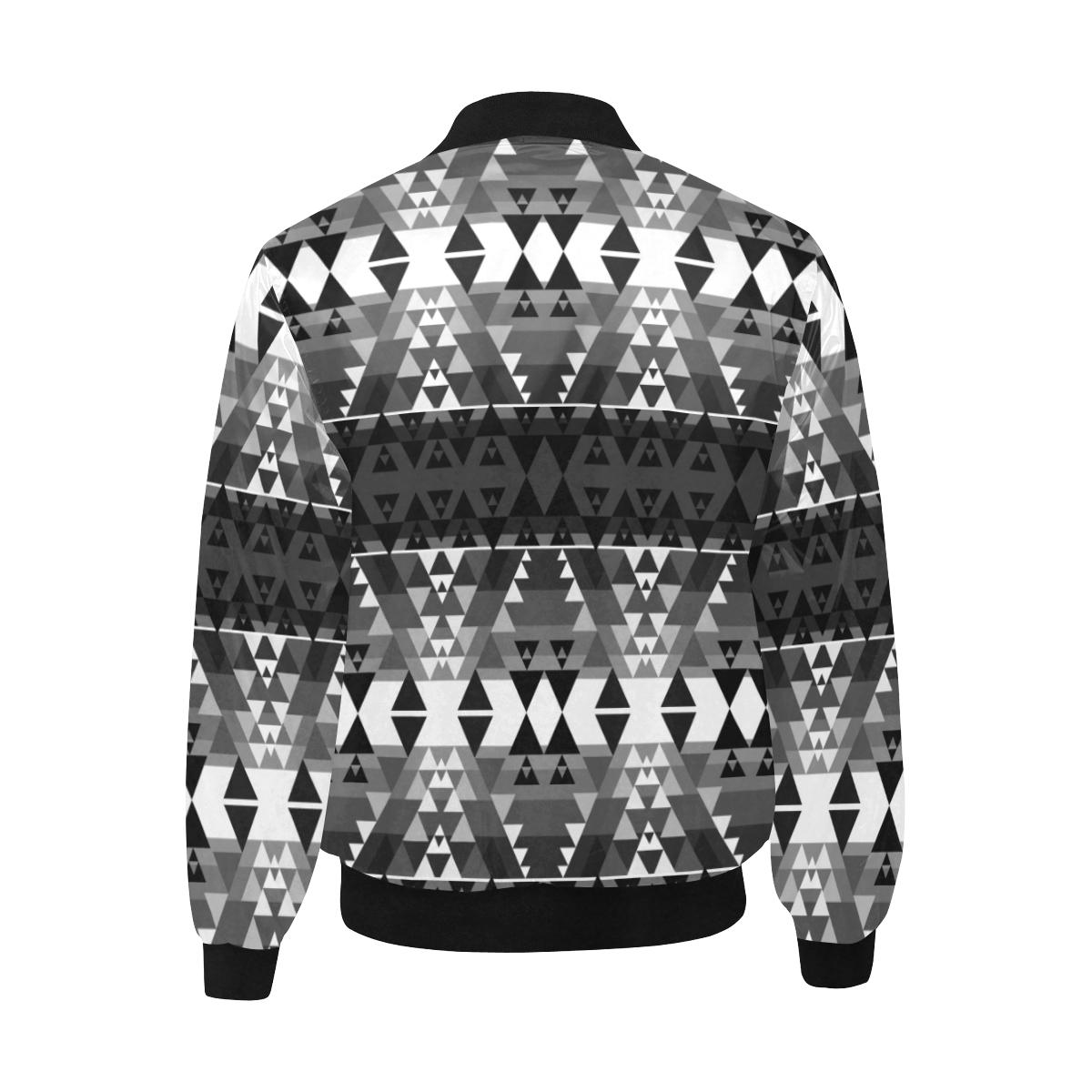 Writing on Stone Black and White Unisex Heavy Bomber Jacket with Quilted Lining All Over Print Quilted Jacket for Men (H33) e-joyer 