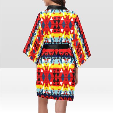 Writing on Stone Enemy Retreat Kimono Robe Artsadd