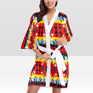 Writing on Stone Enemy Retreat Kimono Robe Artsadd