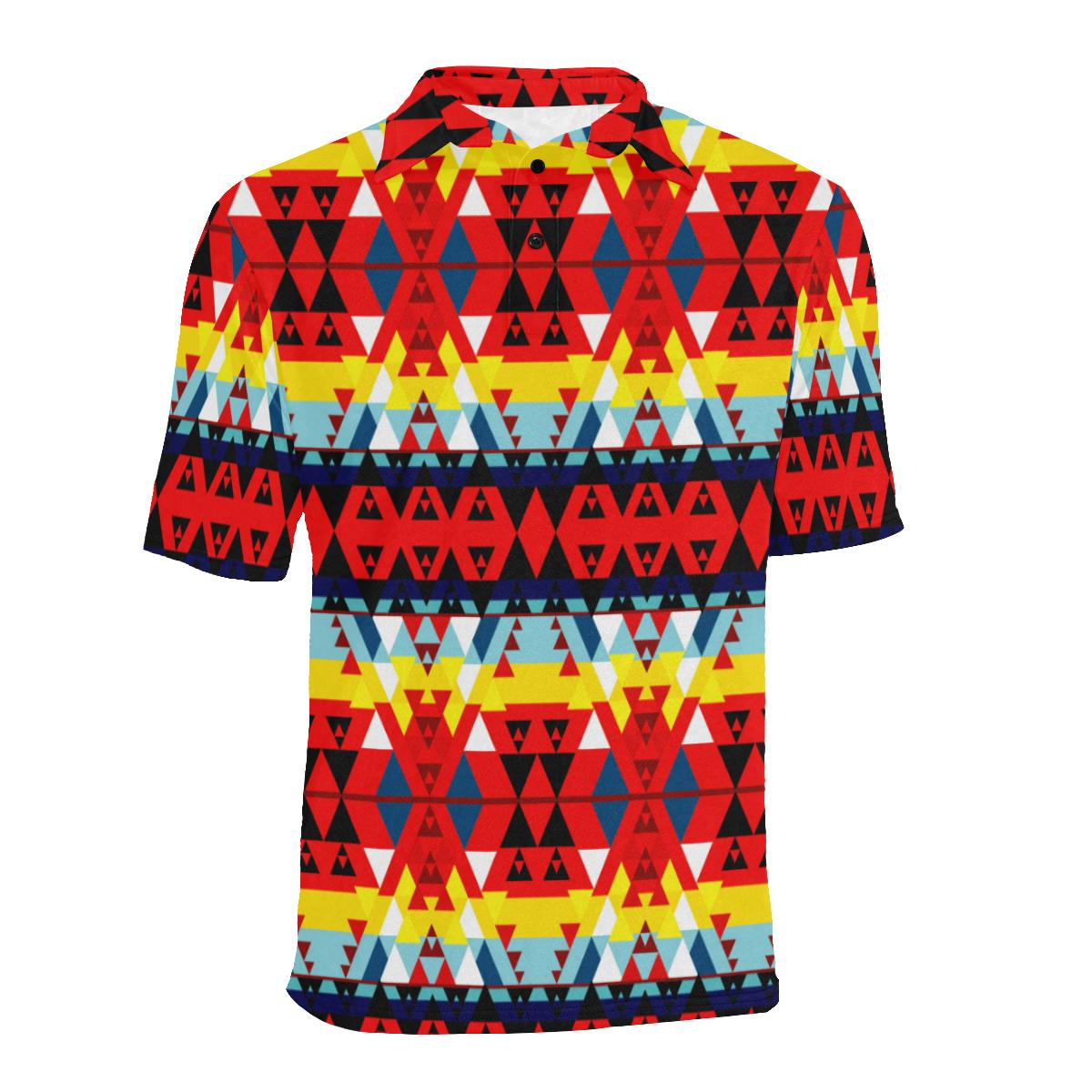 Writing on Stone Enemy Retreat Men's All Over Print Polo Shirt (Model T55) Men's Polo Shirt (Model T55) e-joyer