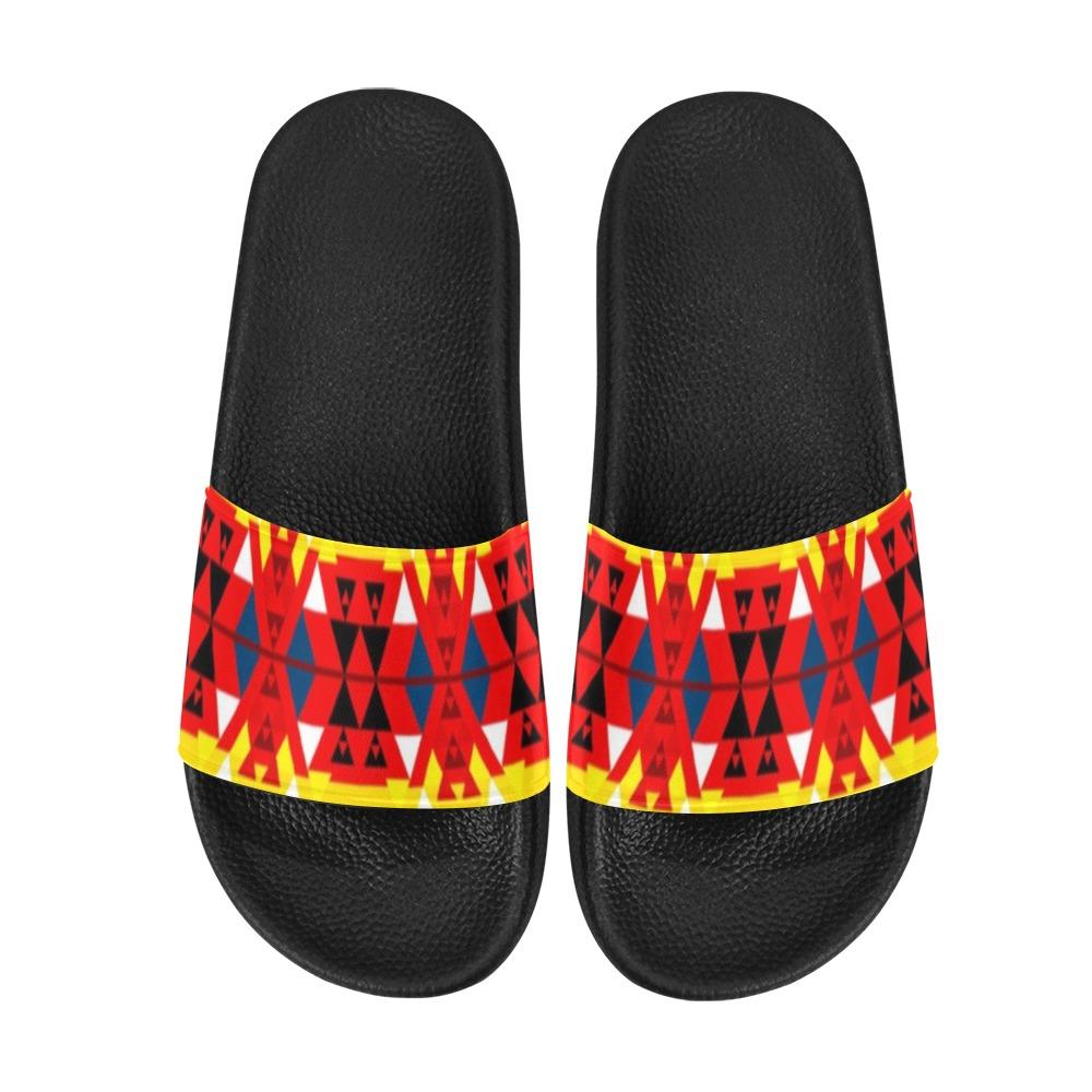 Writing on Stone Enemy Retreat Men's Slide Sandals (Model 057) Men's Slide Sandals (057) e-joyer
