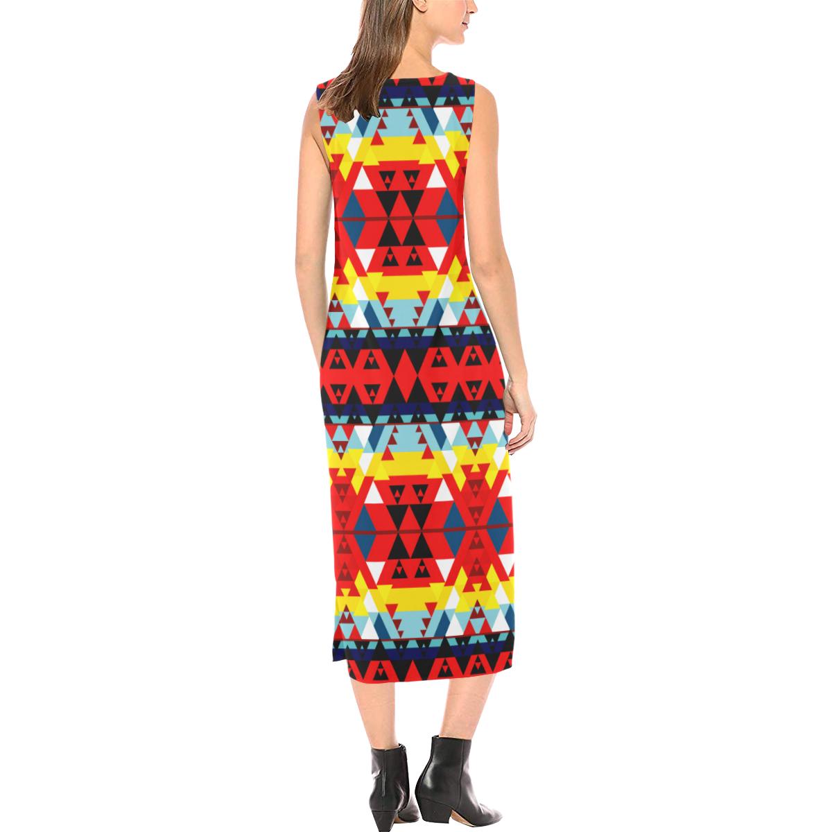 Writing on Stone Enemy Retreat Phaedra Sleeveless Open Fork Long Dress (Model D08) Phaedra Sleeveless Open Fork Long Dress (D08) e-joyer