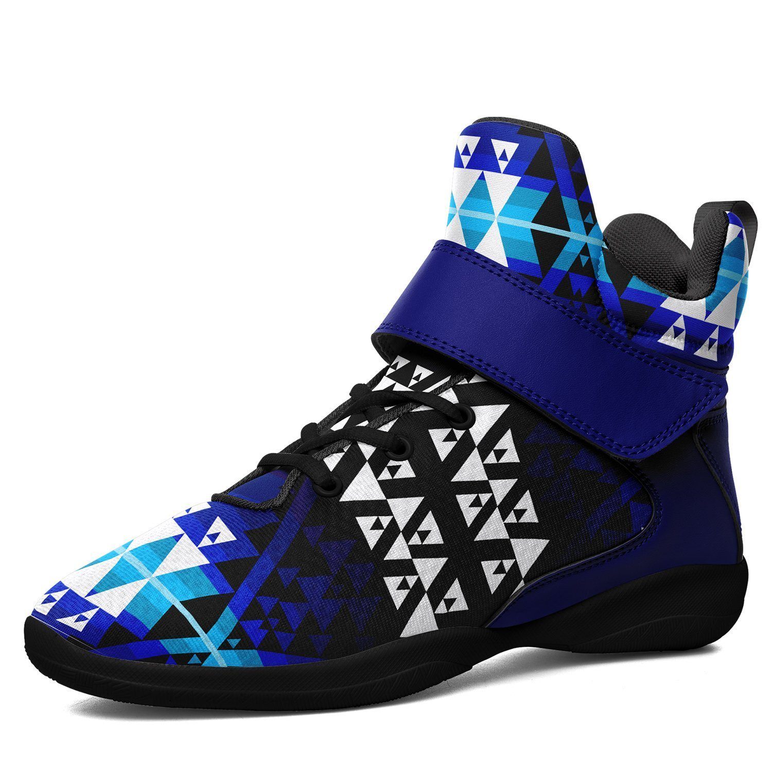 Writing on Stone Night Watch Ipottaa Basketball / Sport High Top Shoes - Black Sole 49 Dzine US Men 7 / EUR 40 Black Sole with Blue Strap